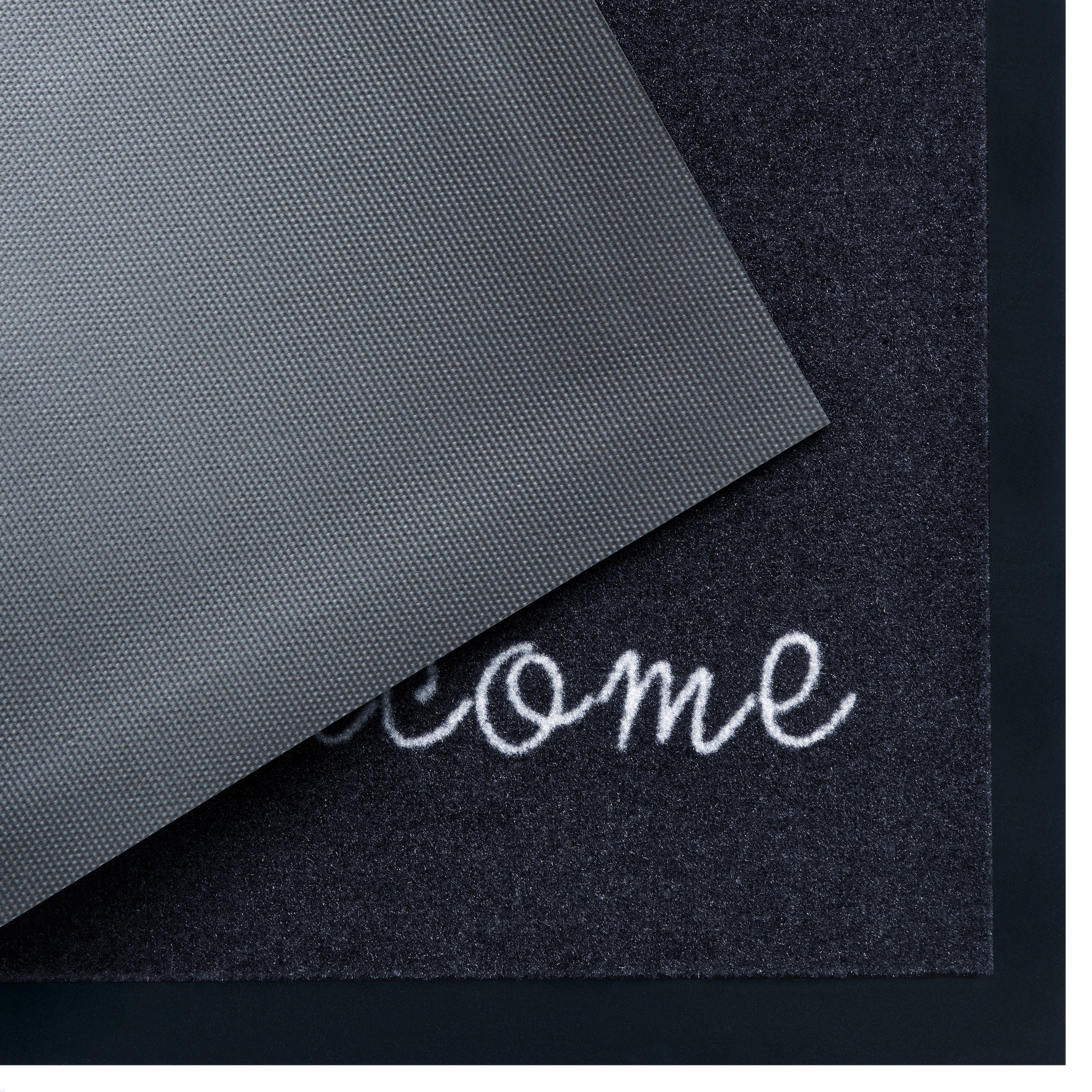 my home Fußmatte »Welcome«, rechteckig, 5 mm Höhe, Schmutzfangmatte, Türmatte, In- und Outdoor, Schrift, Läufer, waschbar