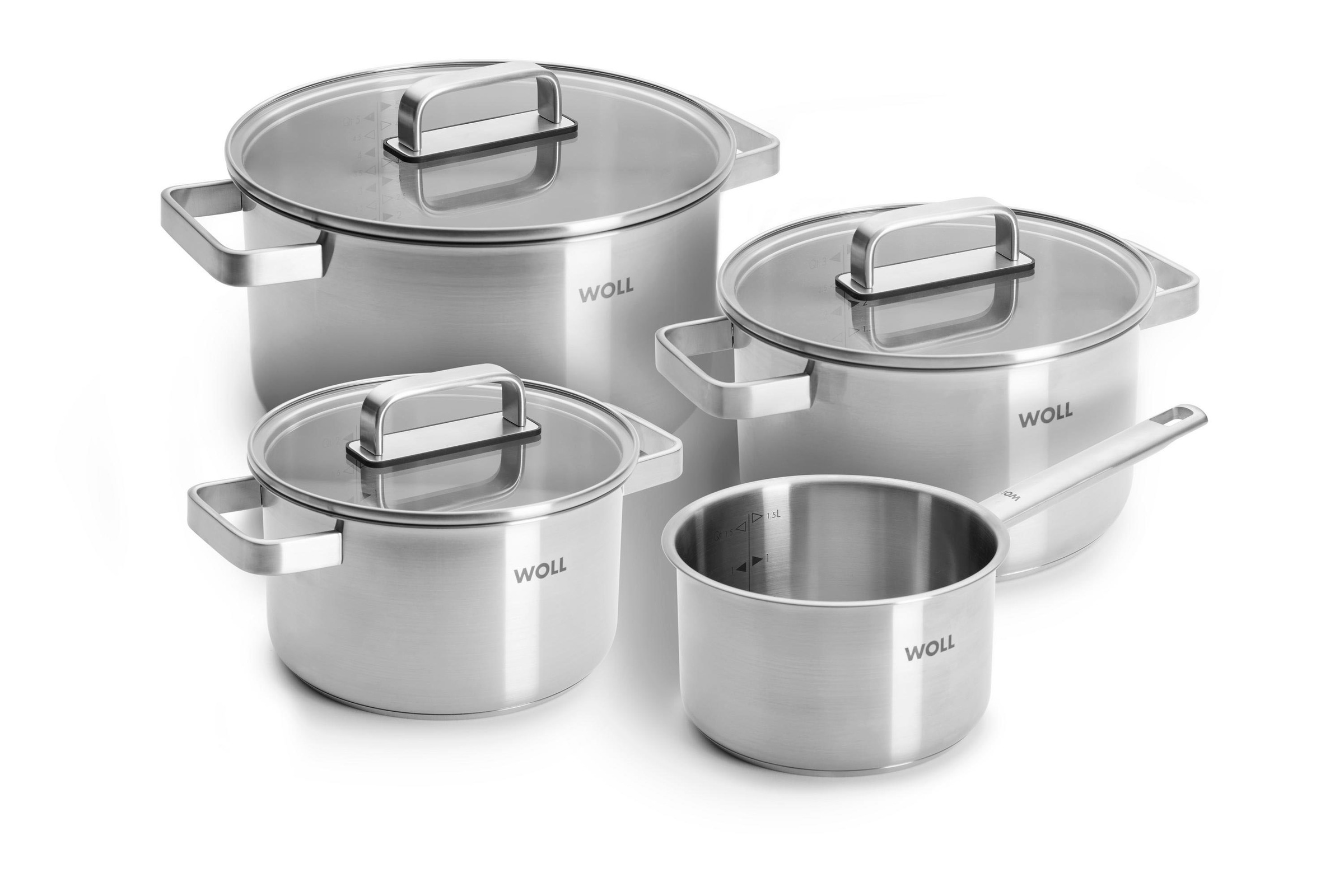 WOLL Topf-Set "Steel" Set, 7 Stk. tlg. Edelstahl