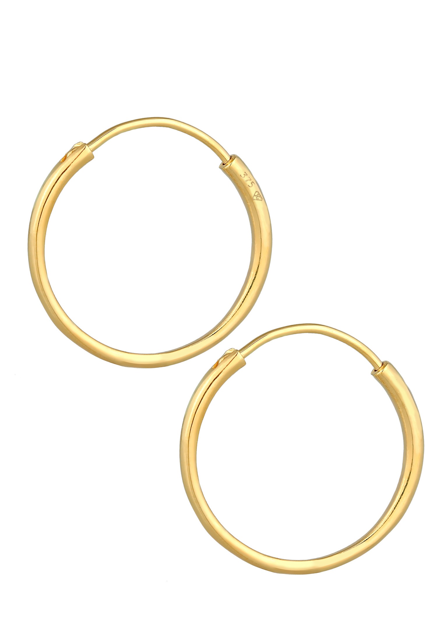Elli Premium Paar Creolen »Ohrringe Creolen Ohrhänger Basic Klassik Rund 375 Gelbgold«