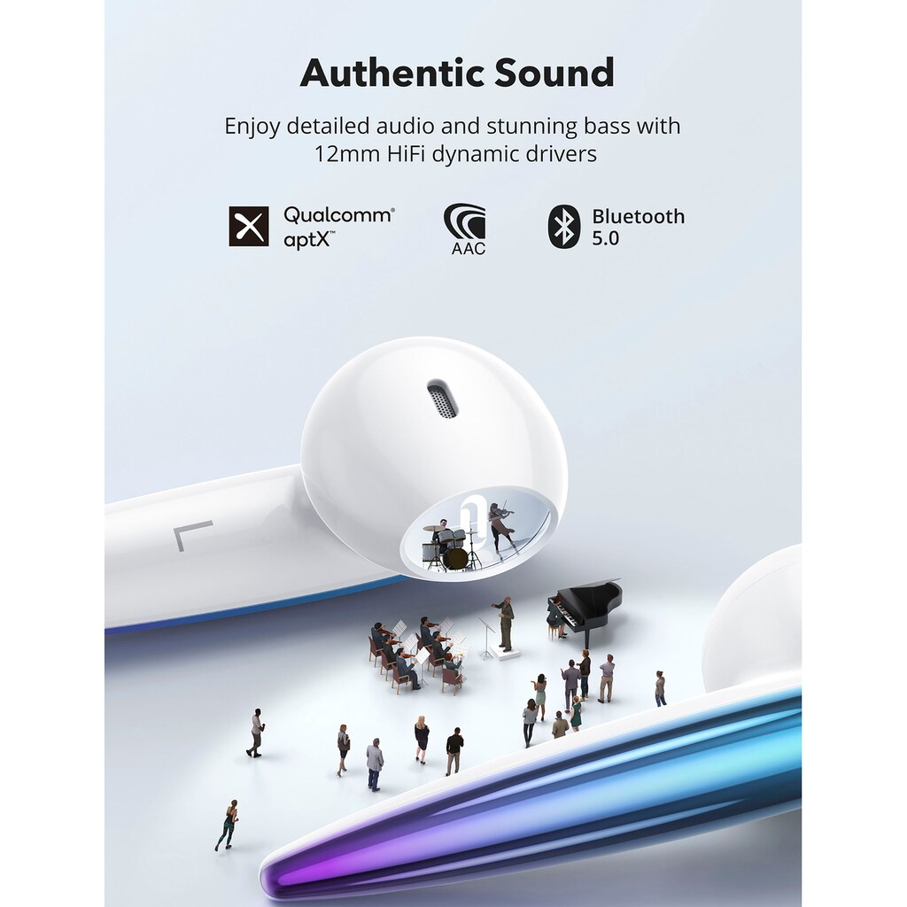 TaoTronics Kopfhörer »TT-BH080«, Bluetooth, Active Noise Cancelling (ANC)-Sprachsteuerung-integrierte Steuerung für Anrufe und Musik