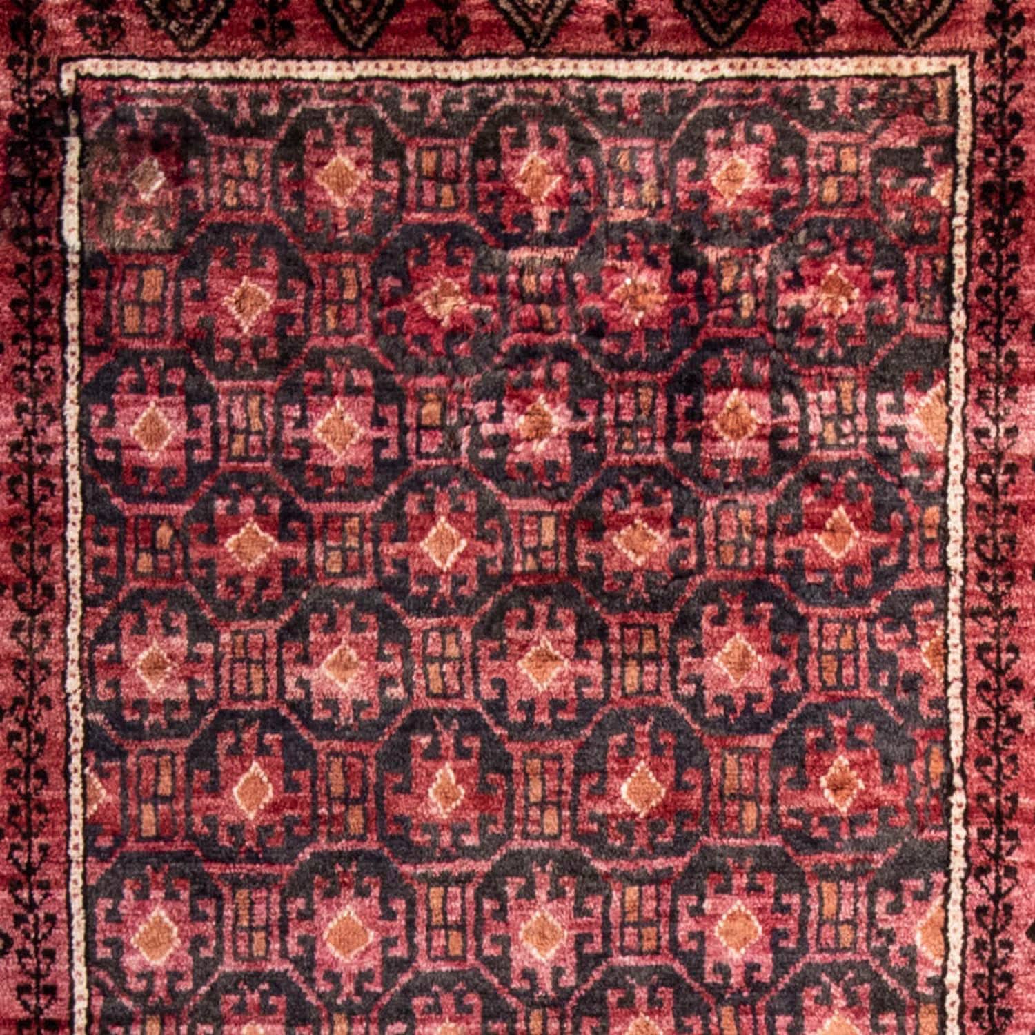morgenland Hochflor-Läufer »Belutsch Durchgemustert Rosso chiaro 227 x 110 cm«, rechteckig, Handgeknüpft