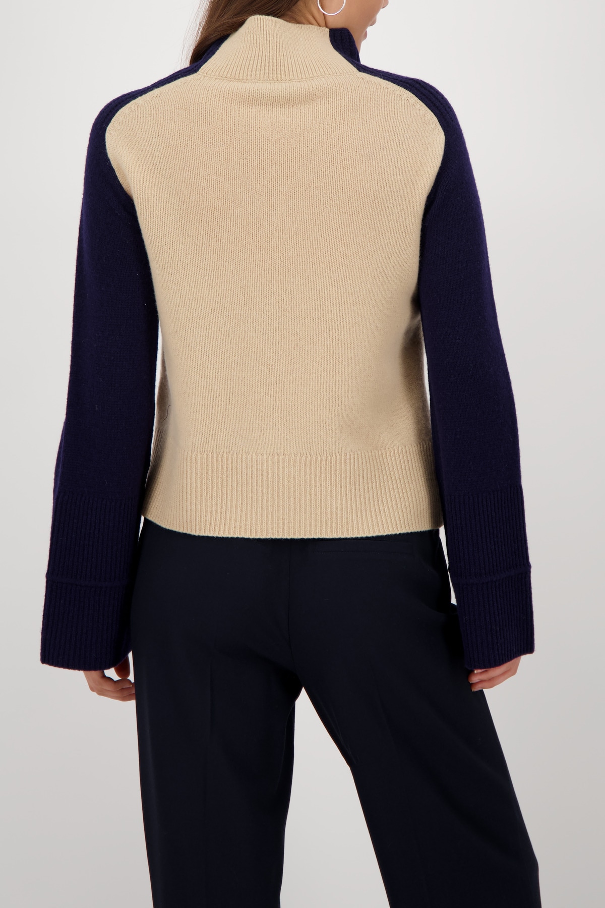 Monari Strickpullover »Pullover Colorblock«, Regular fit mit Rundhalsausschnitt mit Stehkragen