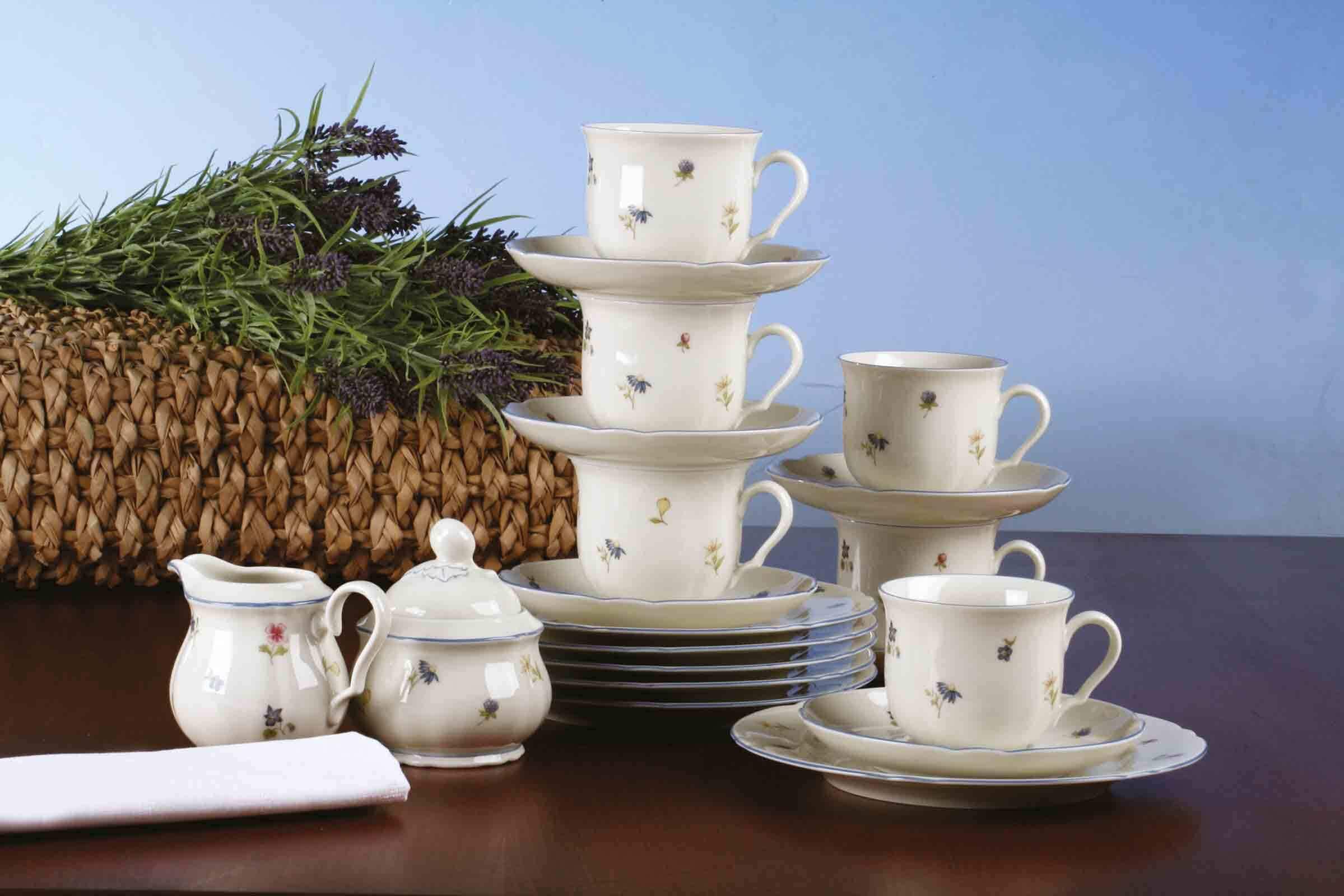 Seltmann Weiden Geschirr-Set »Kaffeeservice Marieluise Streublume 18er Set bunt« Spülmaschinengeeignet, Mikrowellengeeignet