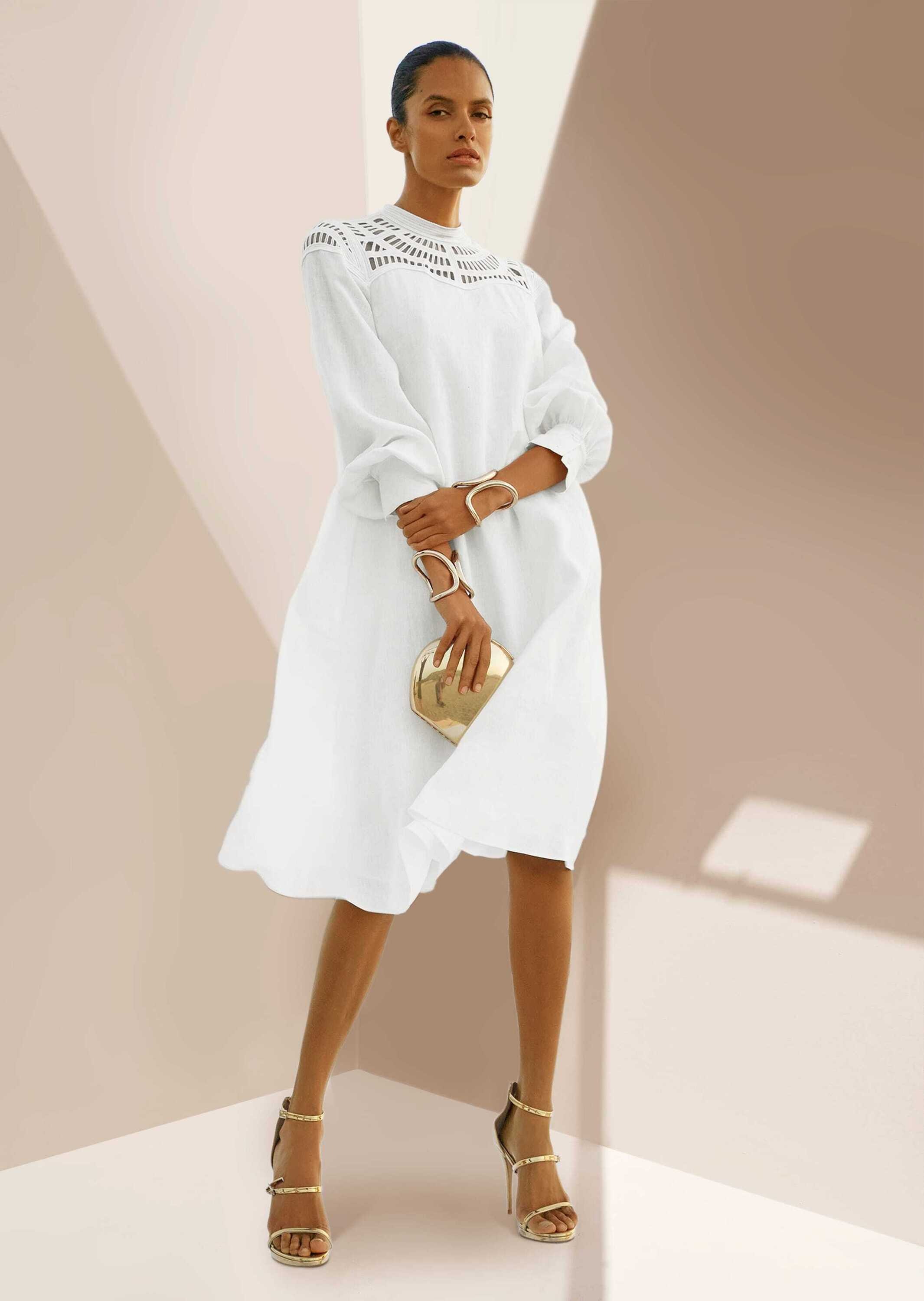 MADELEINE Sommerkleid »Spitzenkleid Sommerkleid aus Naturgarn und Spitze« Aufwendige Detailverarbeitung