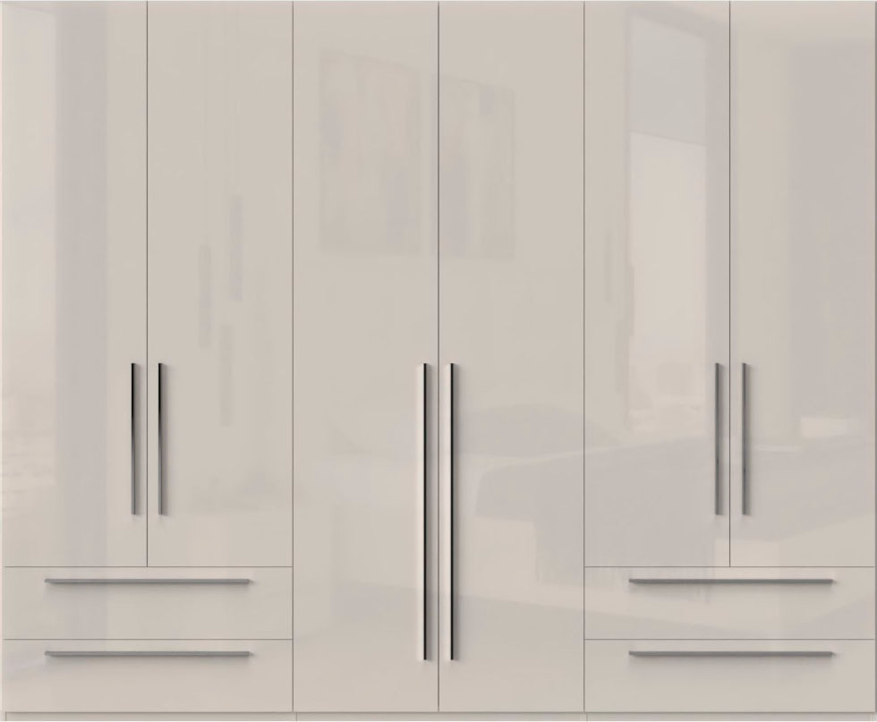 Places of Style Kleiderschrank »Piano«, beige, UV lackiert hochglänzend, Soft-Close Funktion in vielen Breiten