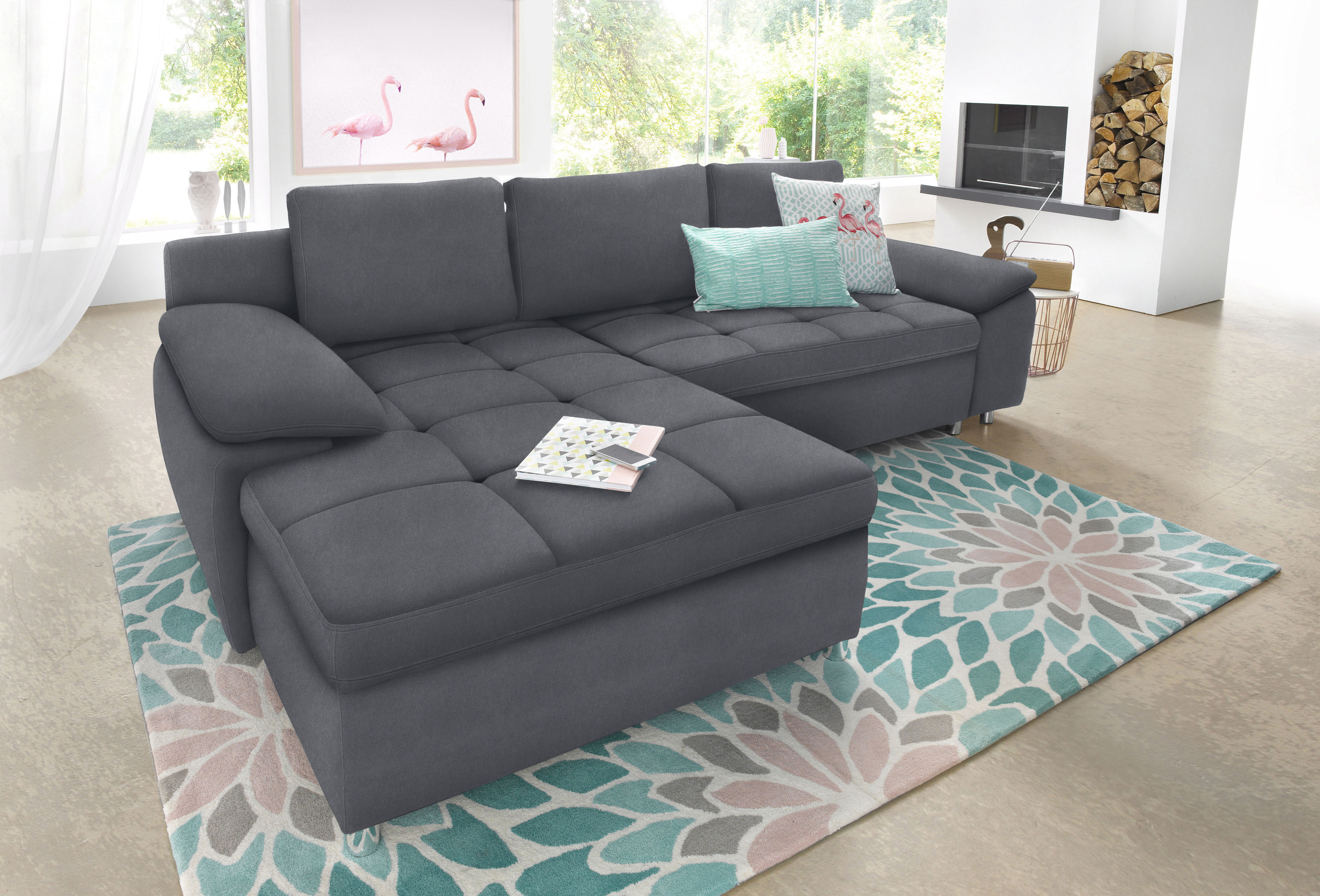 OTTO home Ecksofa "Labene L-Form" wahlweise mit Schlaffunktion und Bettkasten, auch als XXL-Variante