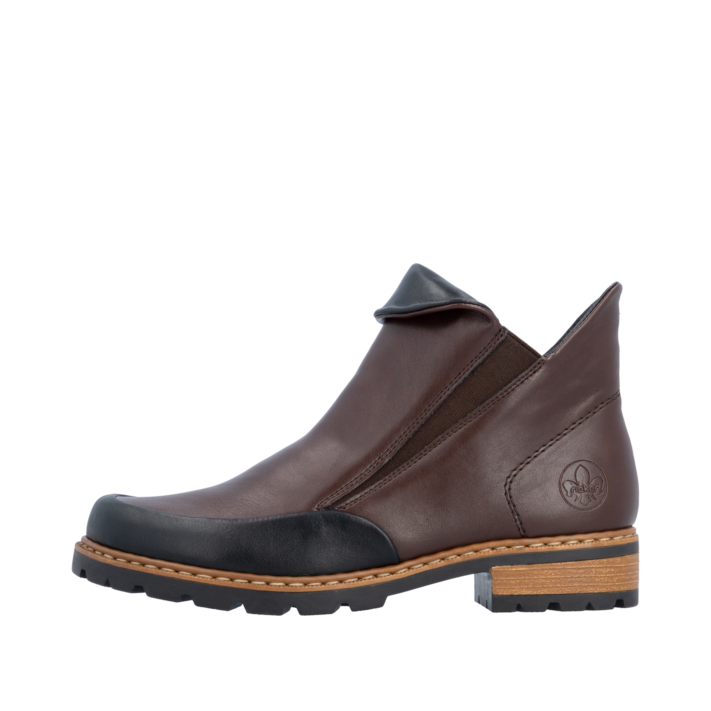 Rieker Chelseaboots  Ankleboots, Stiefelette, Blockabsatz, mit Kragen und Reißverschluss