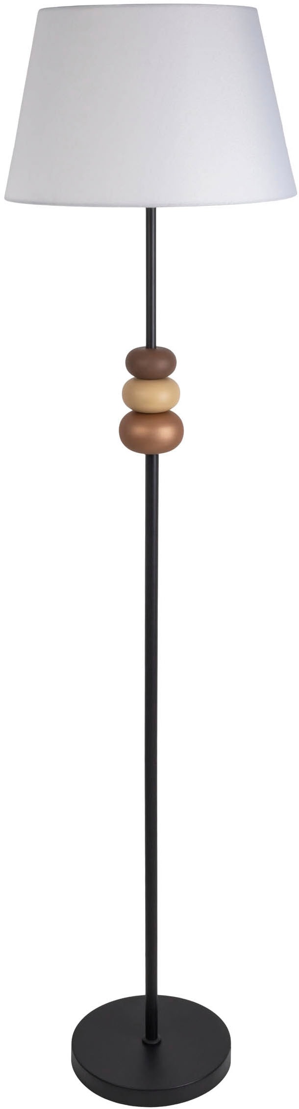 näve Stehlampe »Elina« E27 1 Stk. H: 155cm, Textilschirm weiß, E27 max. 40W, Zuleitung 180cm schwarz