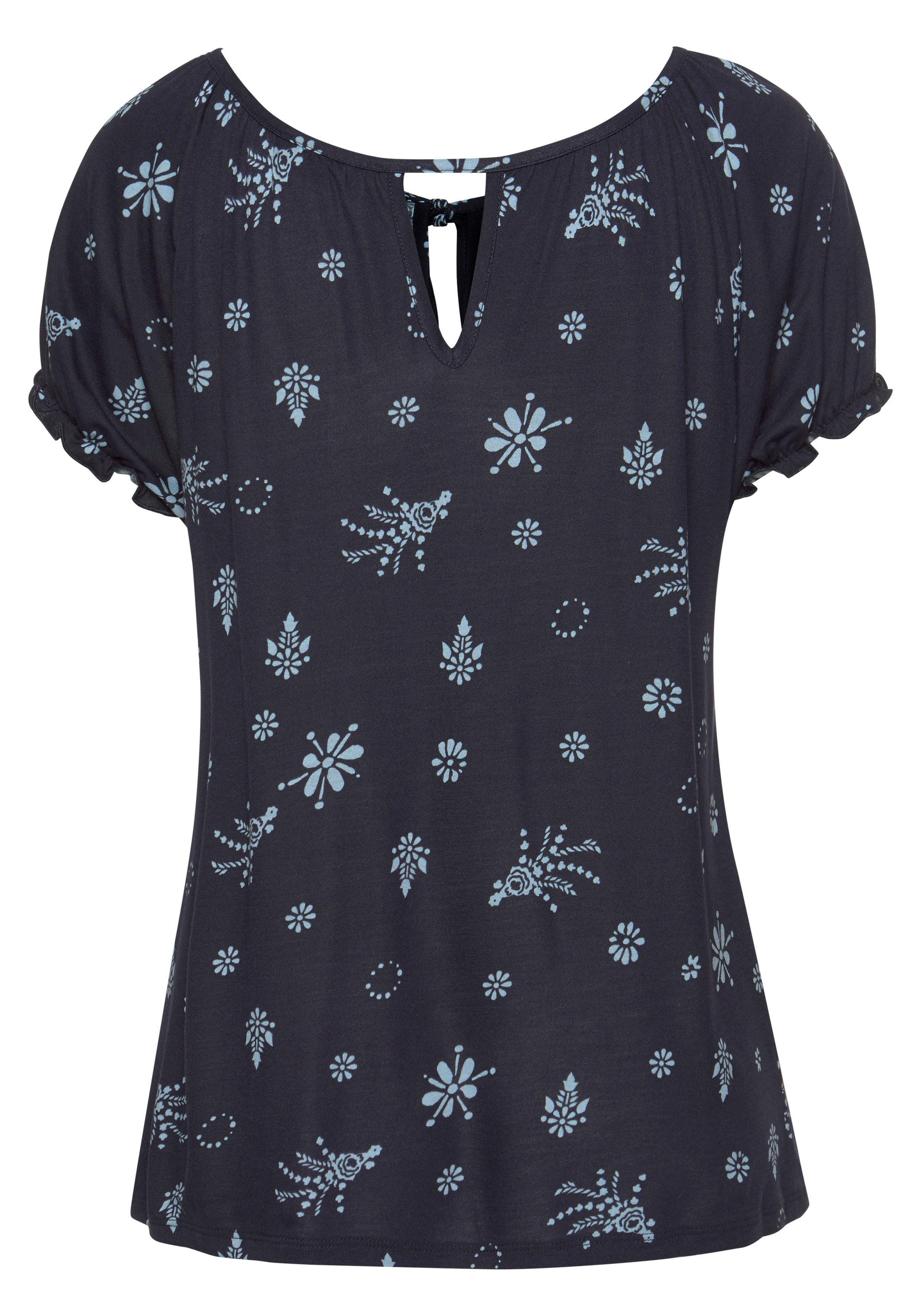 s.Oliver Strandshirt, mit gerafften Ärmeln