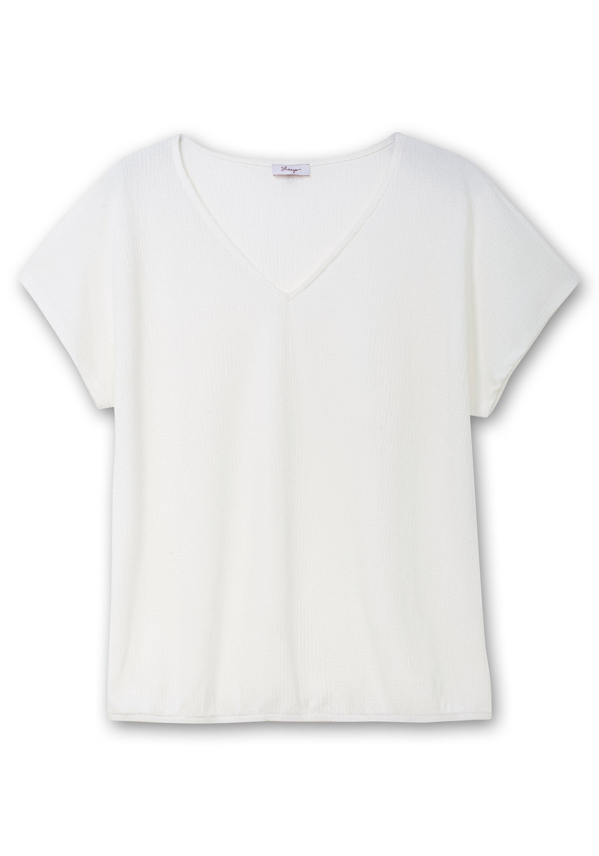 Sheego T-Shirt »Shirt aus Struktur-Jersey, mit Gummizugsaum«