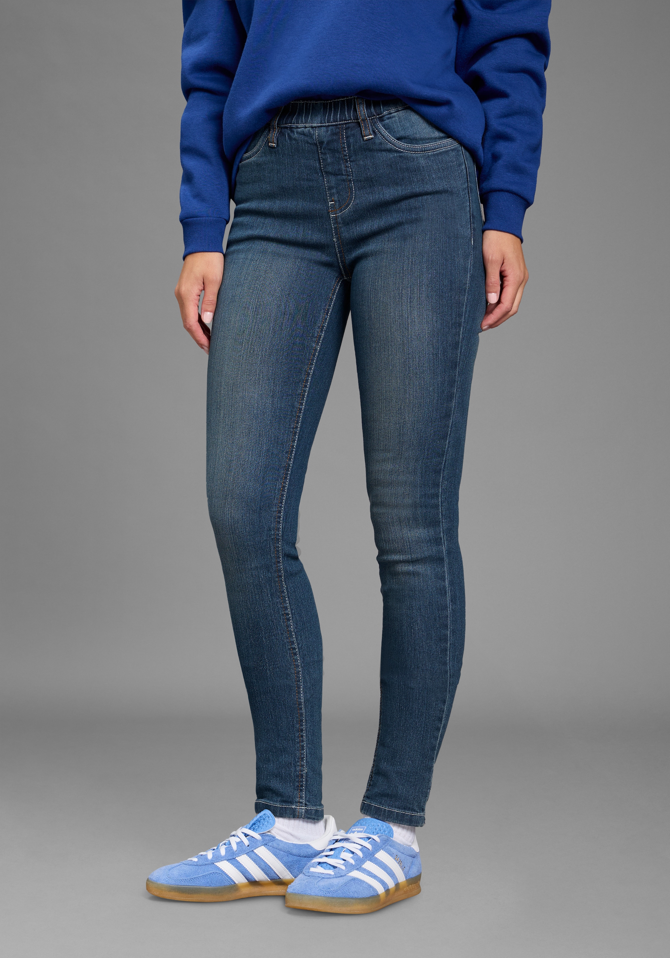 Flashlights Jeansjeggings Packung, 2er-Pack,  enge Passform,  Röhrenjeans,  Used-Look-Waschung,  hohe Leibhöhe