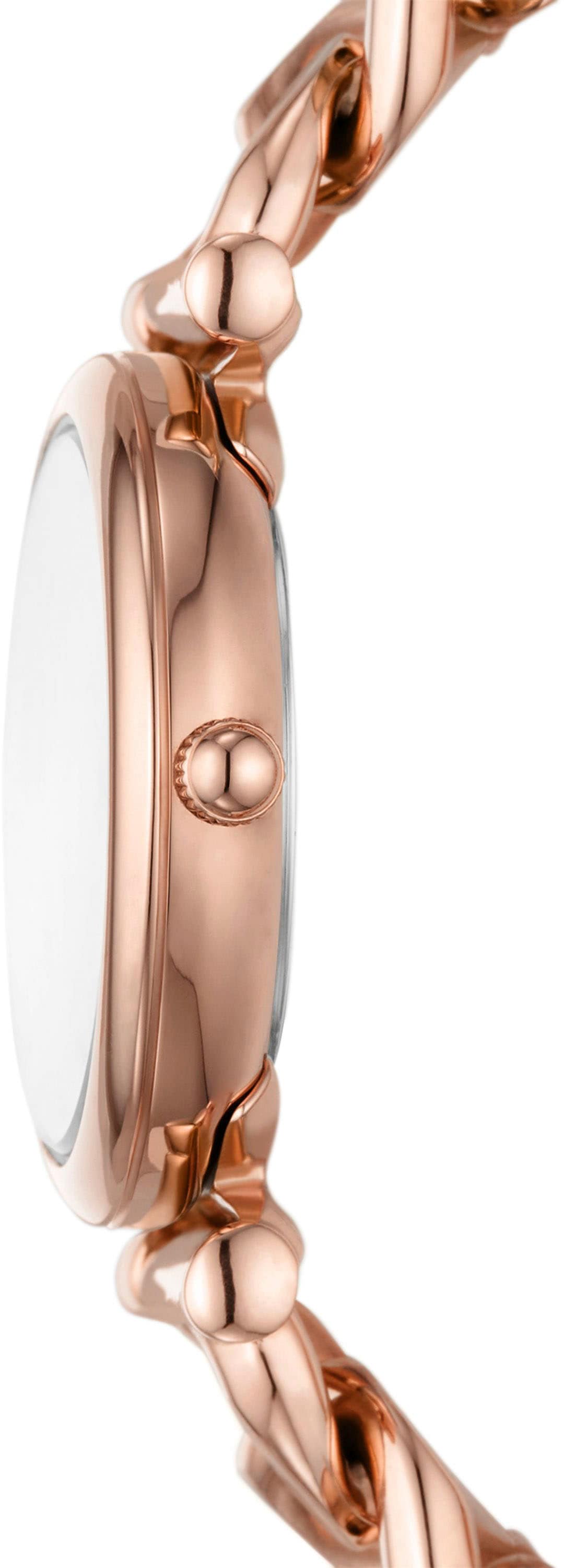 Fossil Quarzuhr »CARLIE MINI«, Armbanduhr, Damenuhr, Edelstahlarmband