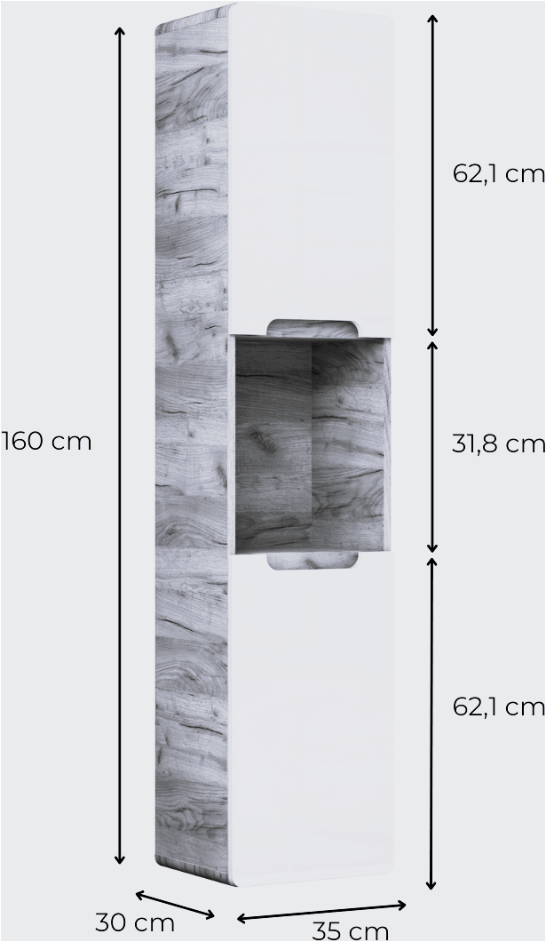 welltime Hängeschrank »Lupo, 2 Einlegeböden und 1 offenes Fach, Soft-Close« in zwei Farben erhältlich, Badmöbel, passend zur Serie