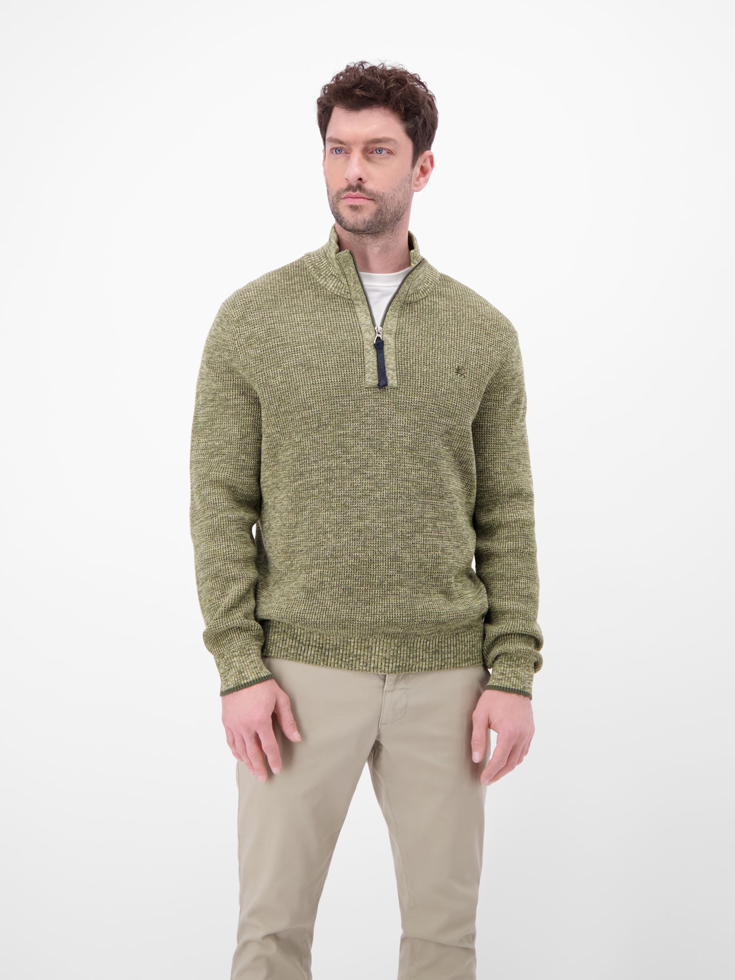 LERROS Strickpullover »Herren Troyer in Twist-Struktur«