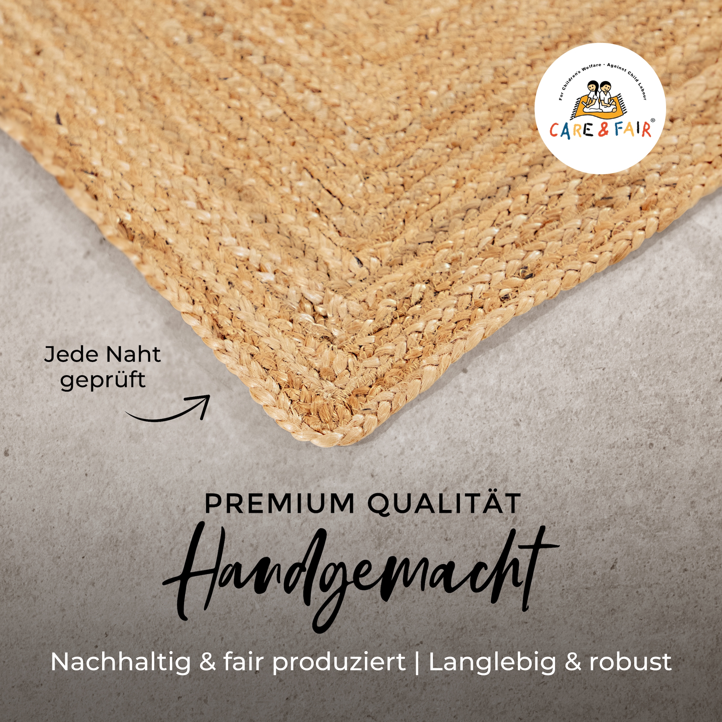carpetfine Teppich »Nele Juteteppich Naturfaser«, rechteckig, 6 mm Höhe, geflochtener Wendeteppich aus 100% Jute, quadratisch und als Läufer