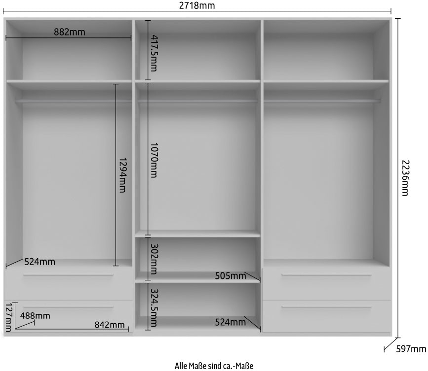 Places of Style Kleiderschrank »Piano«, beige, UV lackiert hochglänzend, Soft-Close Funktion in vielen Breiten