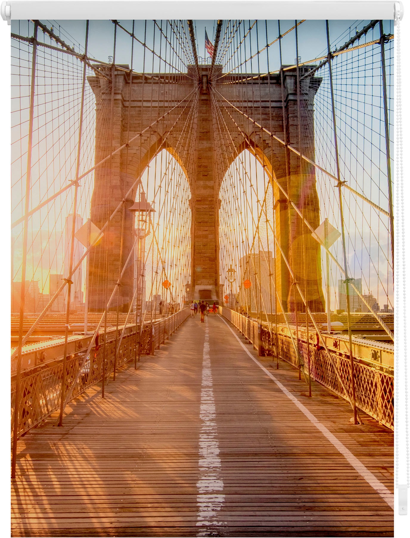 LICHTBLICK ORIGINAL Seitenzugrollo Garantie »Rollo Bridge Brooklyn verdunkelnd, Klemmfix, XXL Verdunkelung-energiesparend, kaufen Orange«, 3 Verdunkelung, mit freihängend Bohren, Jahren online | ohne 