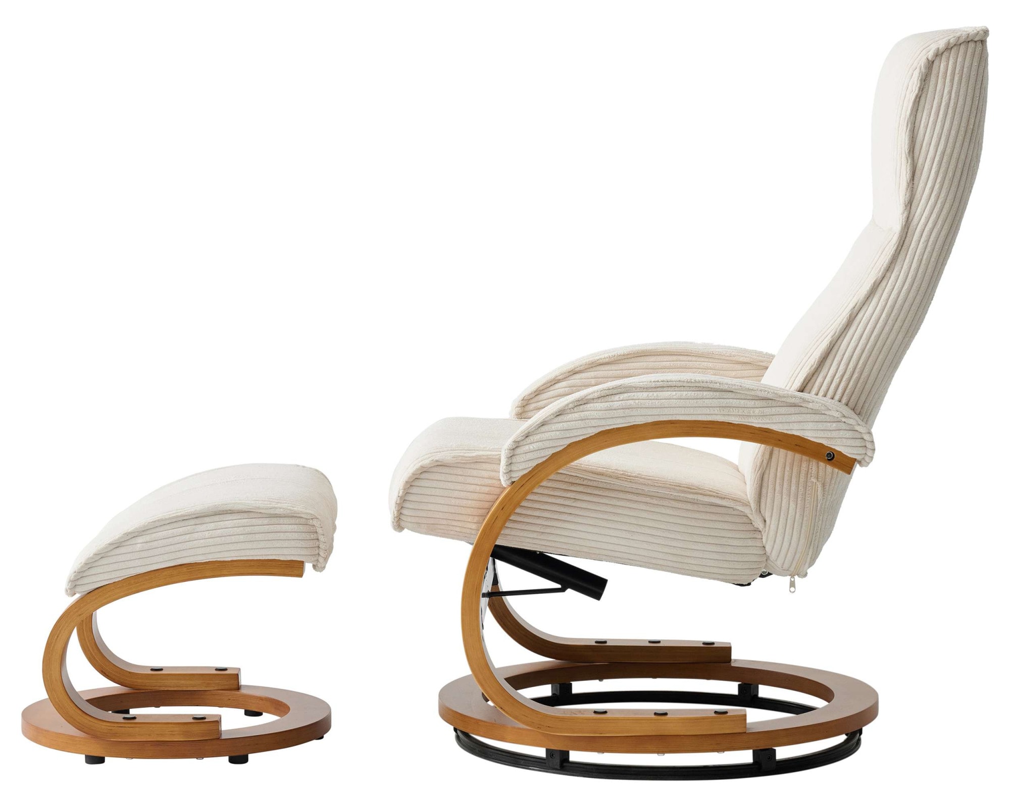 OTTO home Relaxsessel »mit Hocker PARIS neu: Cord - OTTO. Verlässliche Qualität.« bestehend aus Sessel und Hocker,  manuelle Relaxfunktion mit Drehfunktion, neu: Cord-Bezug