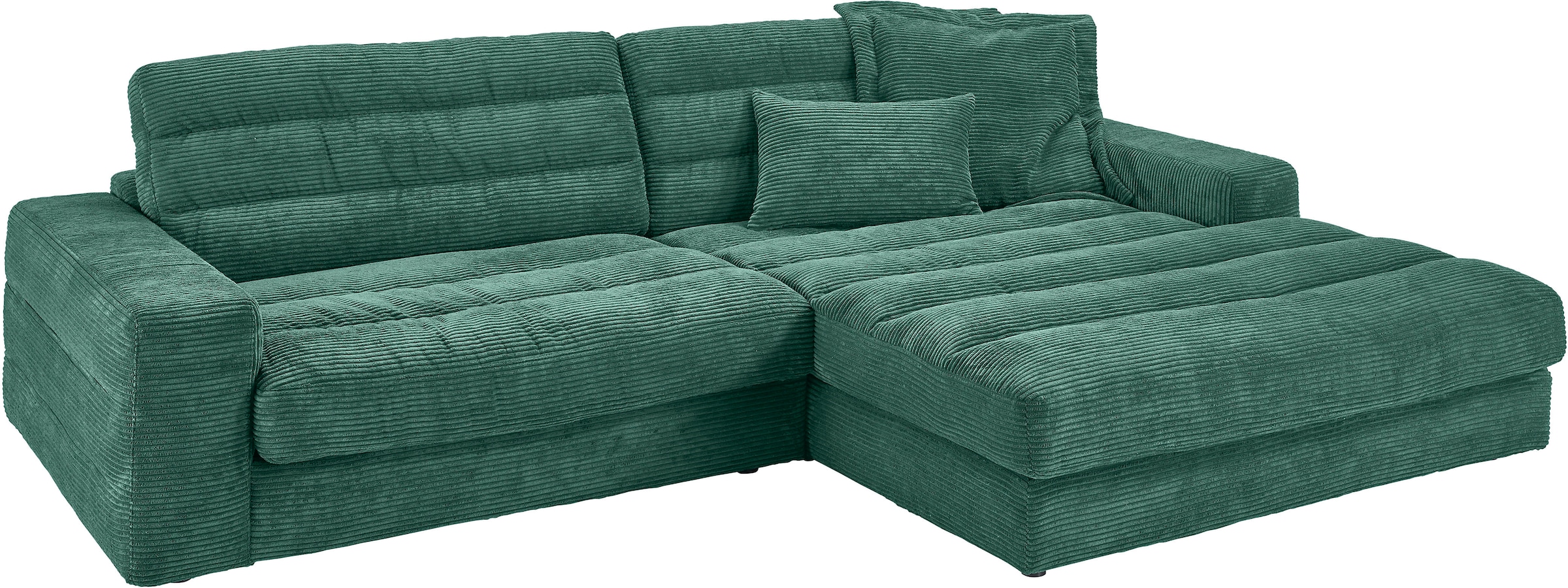 3C Candy Ecksofa »Stripes Mega-Sofa, bequem und komfortabel, L-Form«, Lose Rückenkissen, mit feiner Quersteppung, Cord-Bezug