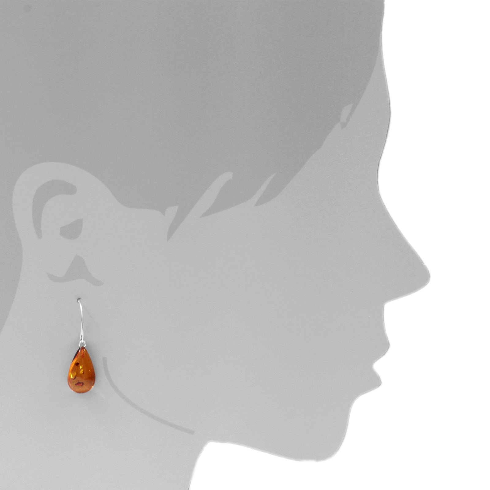 OSTSEE-SCHMUCK Paar Ohrhänger »- Tropfen ca. 20 x 12 mm - Silber 925/000 - Bernstein«