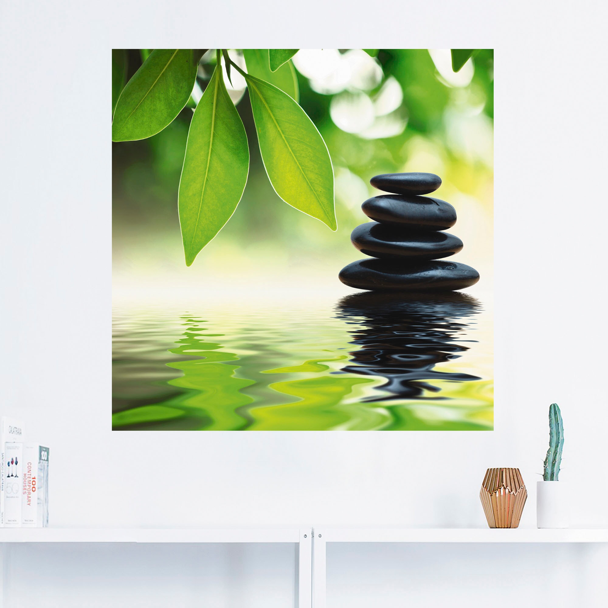 Artland Wandbild »Zen Steinpyramide auf Wasseroberfläche«, Zen, (1 St.), als Leinwandbild, Poster, Wandaufkleber in verschied. Größen