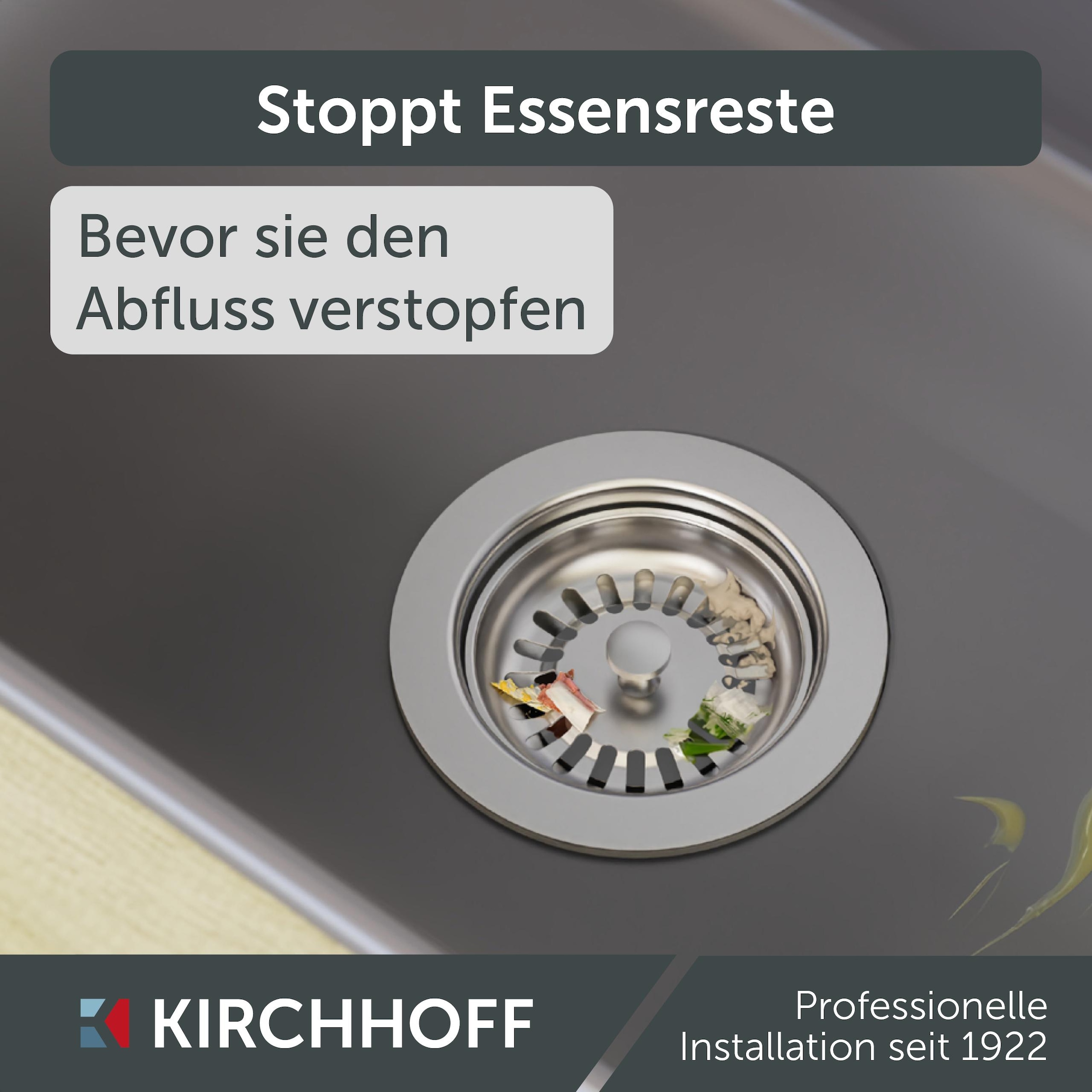 Kirchhoff Siebventil ()  Korbventil mit Überlaufanschluss+Drehbetätigung, Bowdenzug, Edelstahl