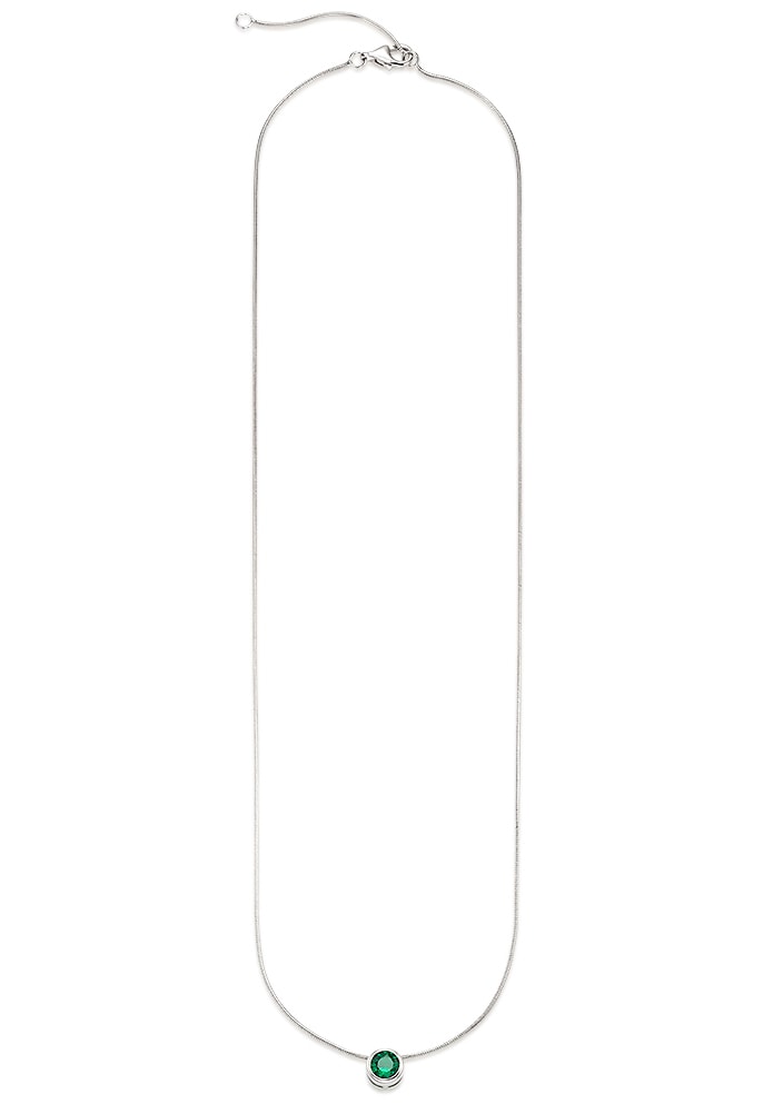Bruno Banani Kette mit Anhänger »Schmuck Geschenk Silber 925 Halsschmuck Halskette Schlangenkette Stein« mit Zirkonia (synth.), Korund (synth.) oder Spinell (synth.)