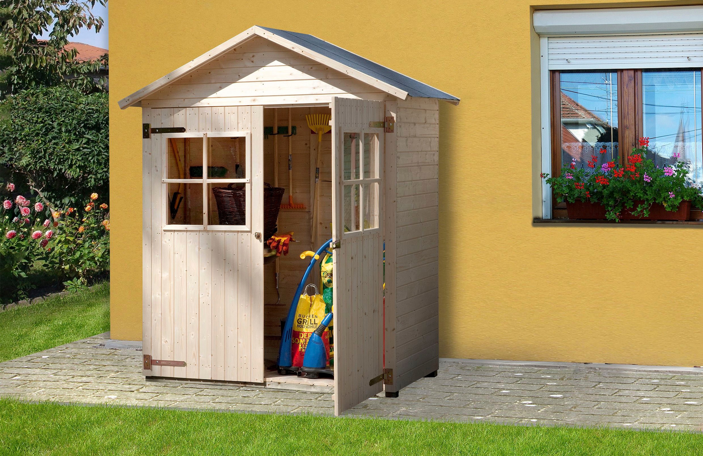 weka Gerätehaus »Garten-/Terrassenschrank 357 Gr.2«, natur, Satteldach, 14 mm