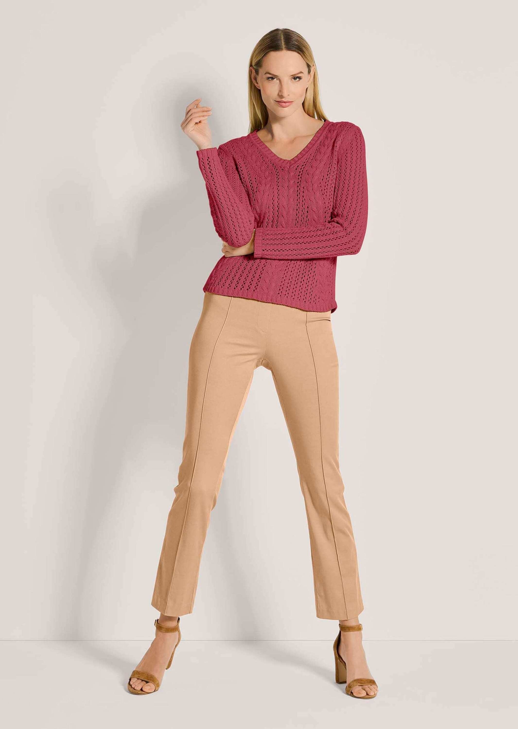 MADELEINE Longpullover »Pullover Zopfpullover mit Ajour-Elementen«