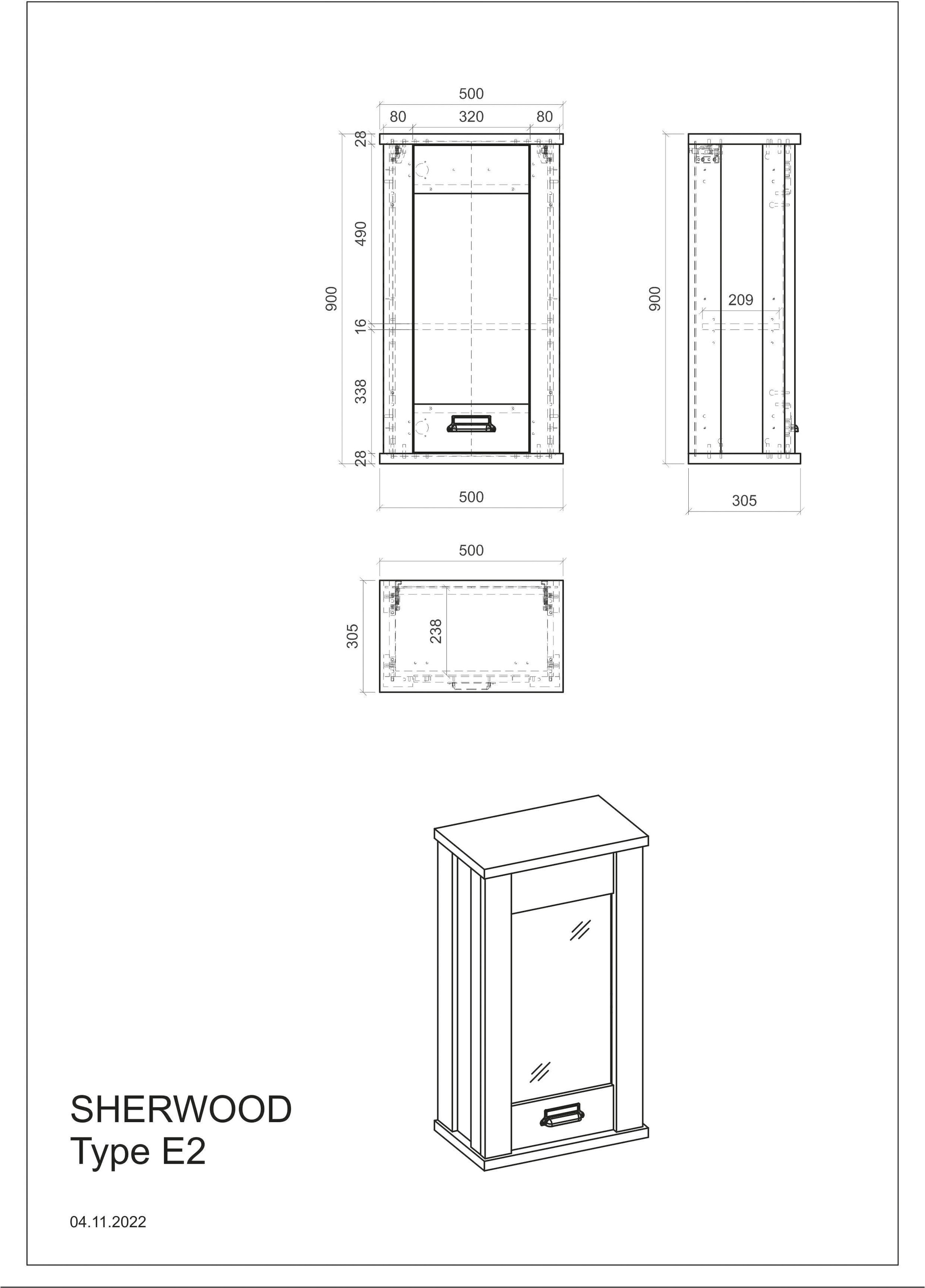 Home affaire Hängeschrank »Sherwood«, mit Apothekergriff aus Metall, Höhe  90 cm auf Raten kaufen