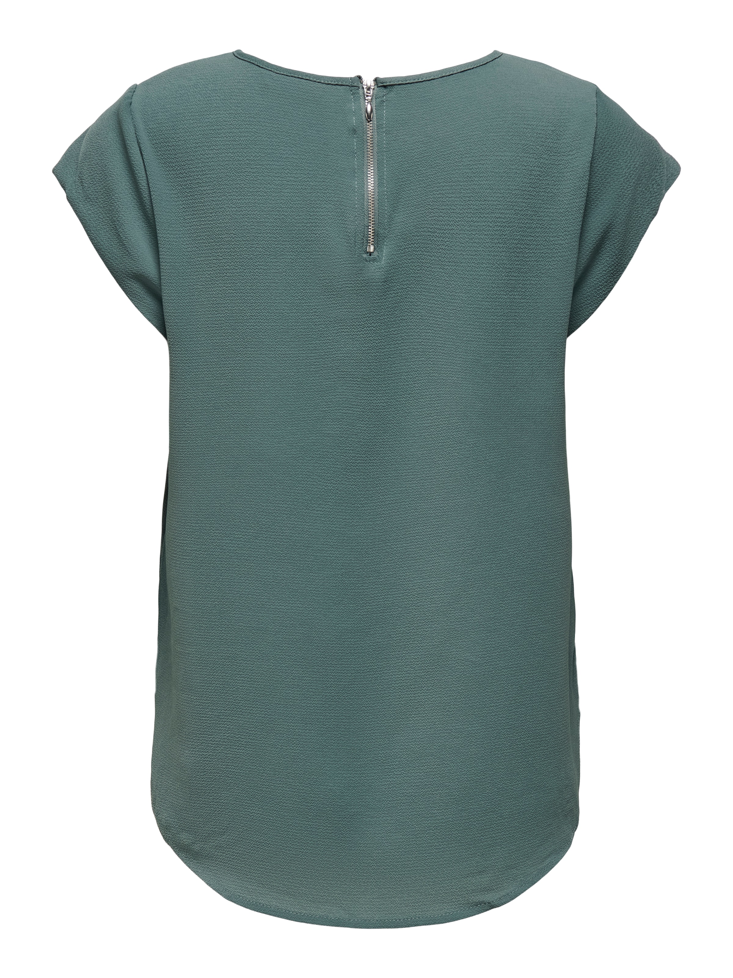 ONLY Kurzarmbluse »ONLVIC – feminines Blusenshirt in lockerer Form« regular fit, Web, Kunstfaser, Rundhals, unifarben