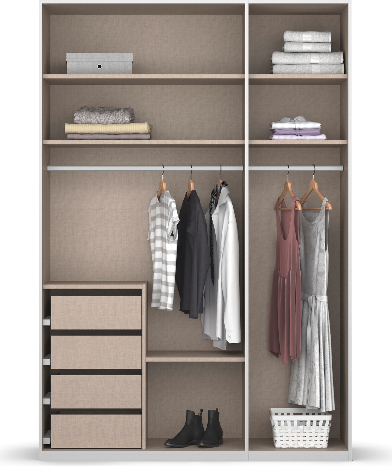 rauch Drehtürenschrank »Skat Pure«, mit eleganten Griffstangen und praktischer Innenausstattung