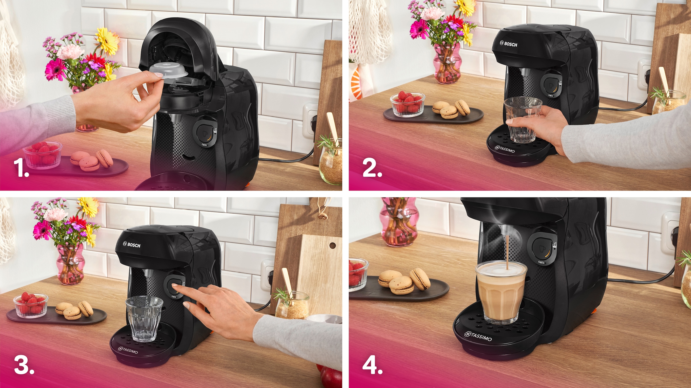 TASSIMO Kapselmaschine »happy friendly TAS102E, über 70 Getränke, platzsparend«, nachhaltig, geeignet für alle Tassen, Wassertank 0,7 L, schwarz