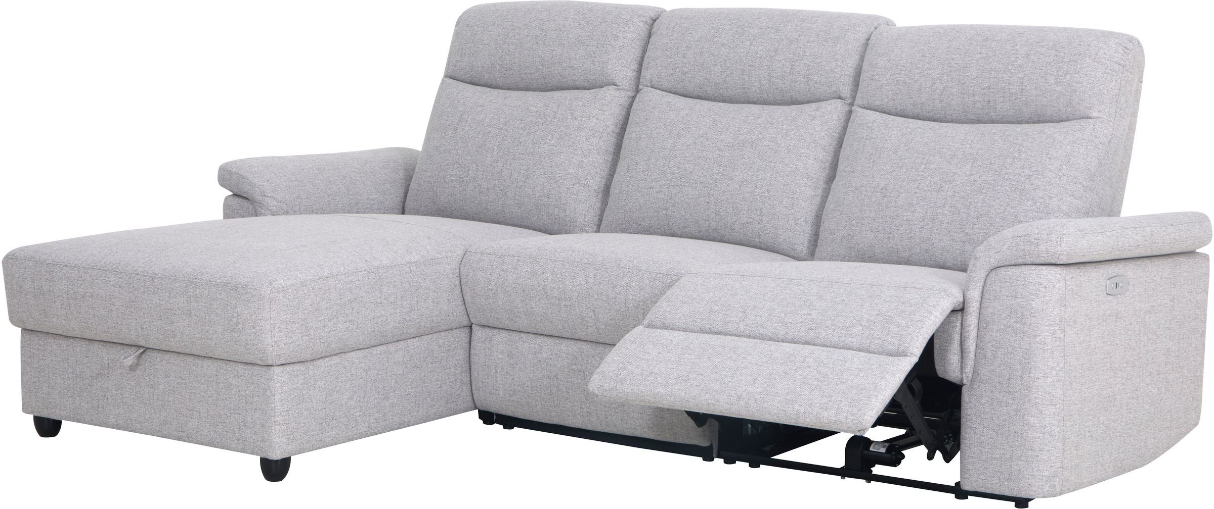 Home affaire Ecksofa »BRIONNE, L-Form, 255cm, manuelle u. elektrische Funktion (USB A/C),«, Liegefunktion, Stauraum, Federkernpolsterung, Webstoff