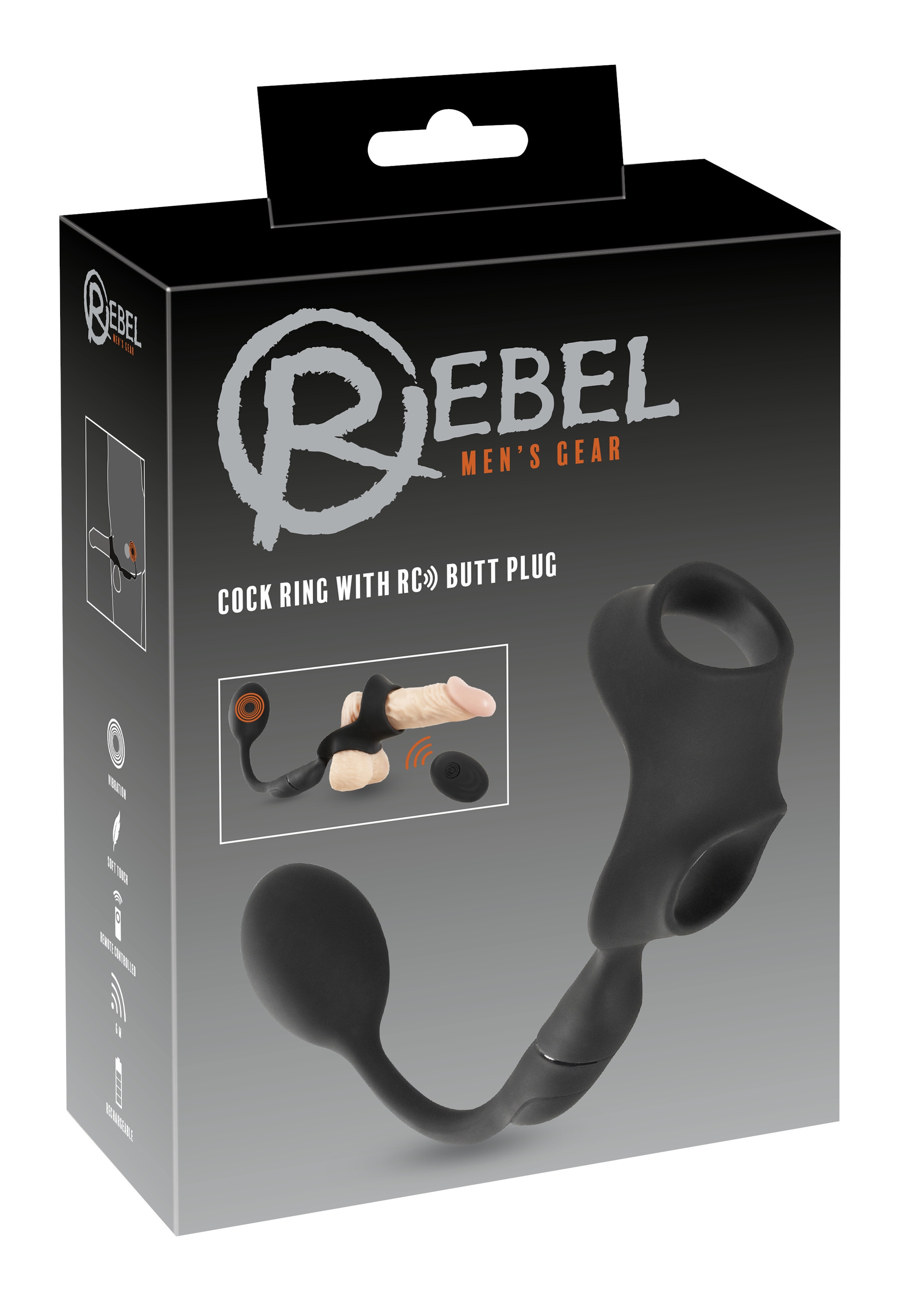 REBEL Anal-Stimulator »Analplug mit Hoden-/Penisring Cock Ring with RC Butt Plug« ()