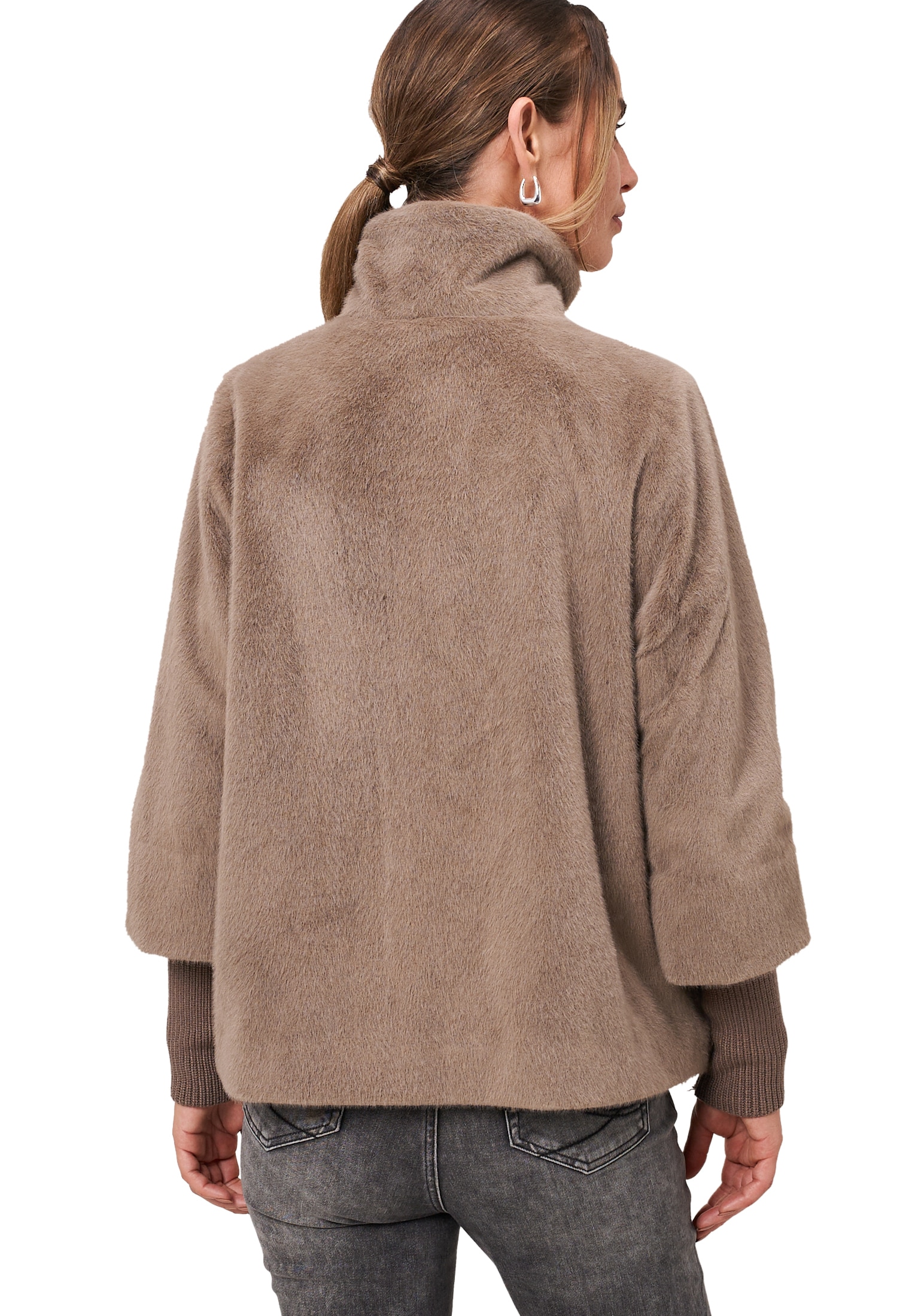 Zero Fellimitatjacke »Fellimitat-Jacke mit Stehkragen«