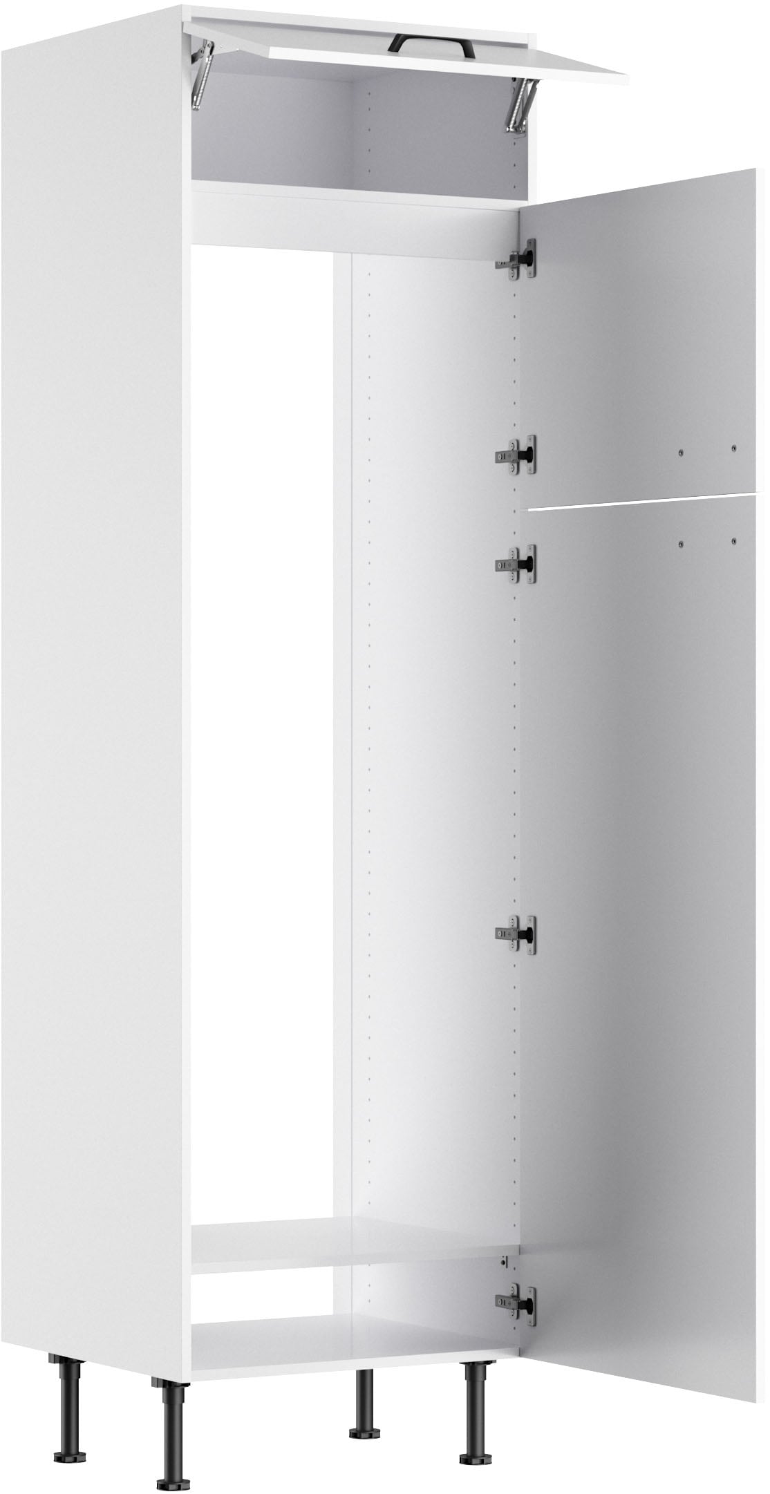 KOCHSTATION Kühlumbauschrank »KS-Paula« 60 cm breit, 211 cm hoch, mit 1 Klappe, 2 Türen verlascht
