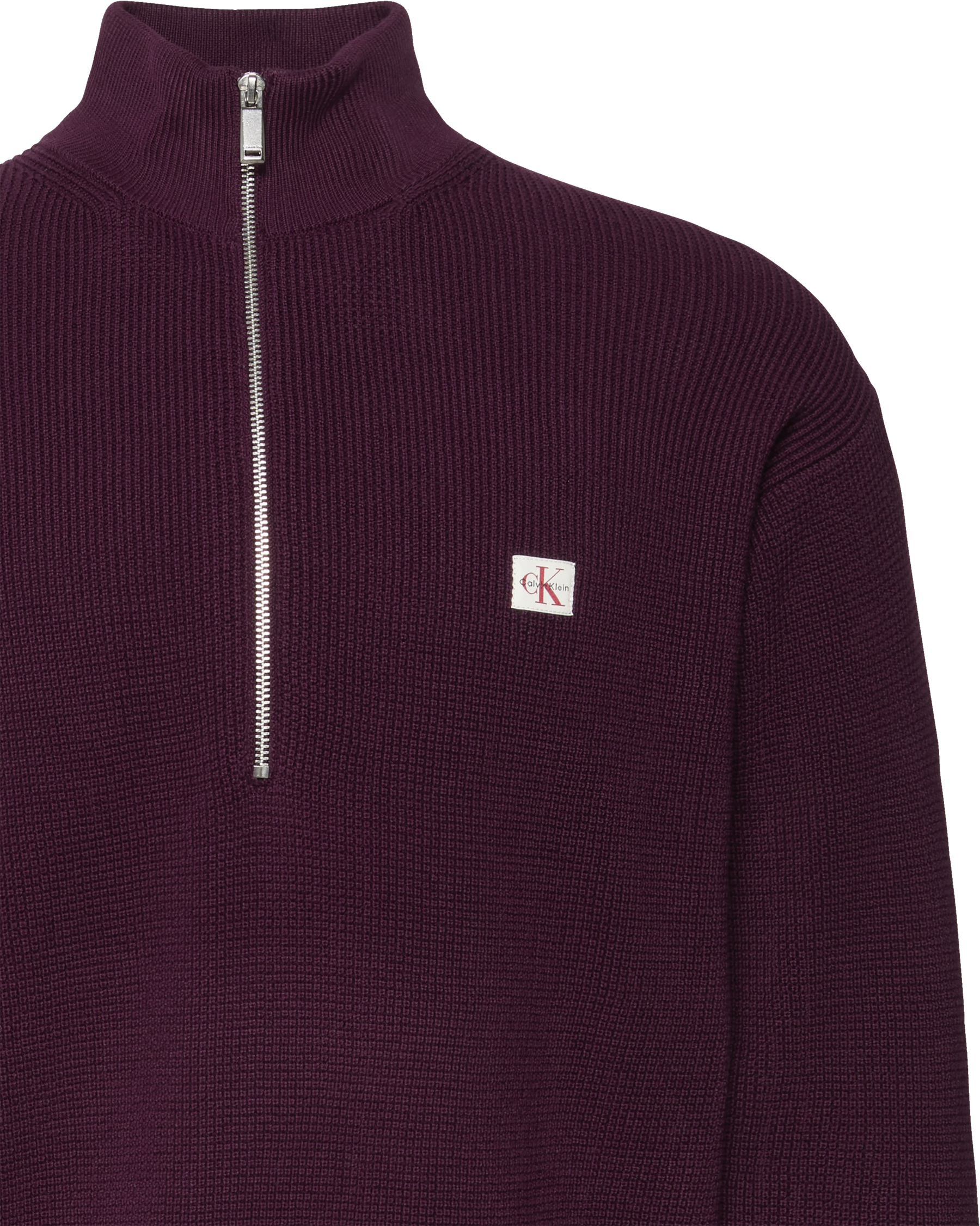 Calvin Klein Jeans Strickpullover Troyerkragen mit Reißverschluss, Regular Fit
