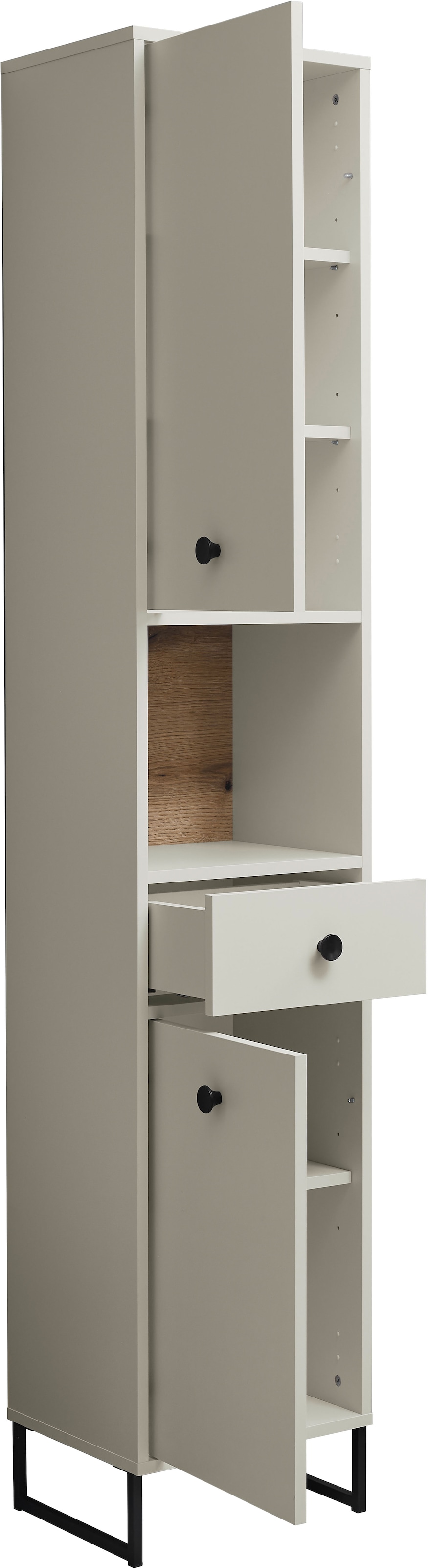 BASIC by Balculina Hochschrank »Linea« 1 Stk. tlg. Breite 60cm, U-Profil Füße, Unterflurauszug