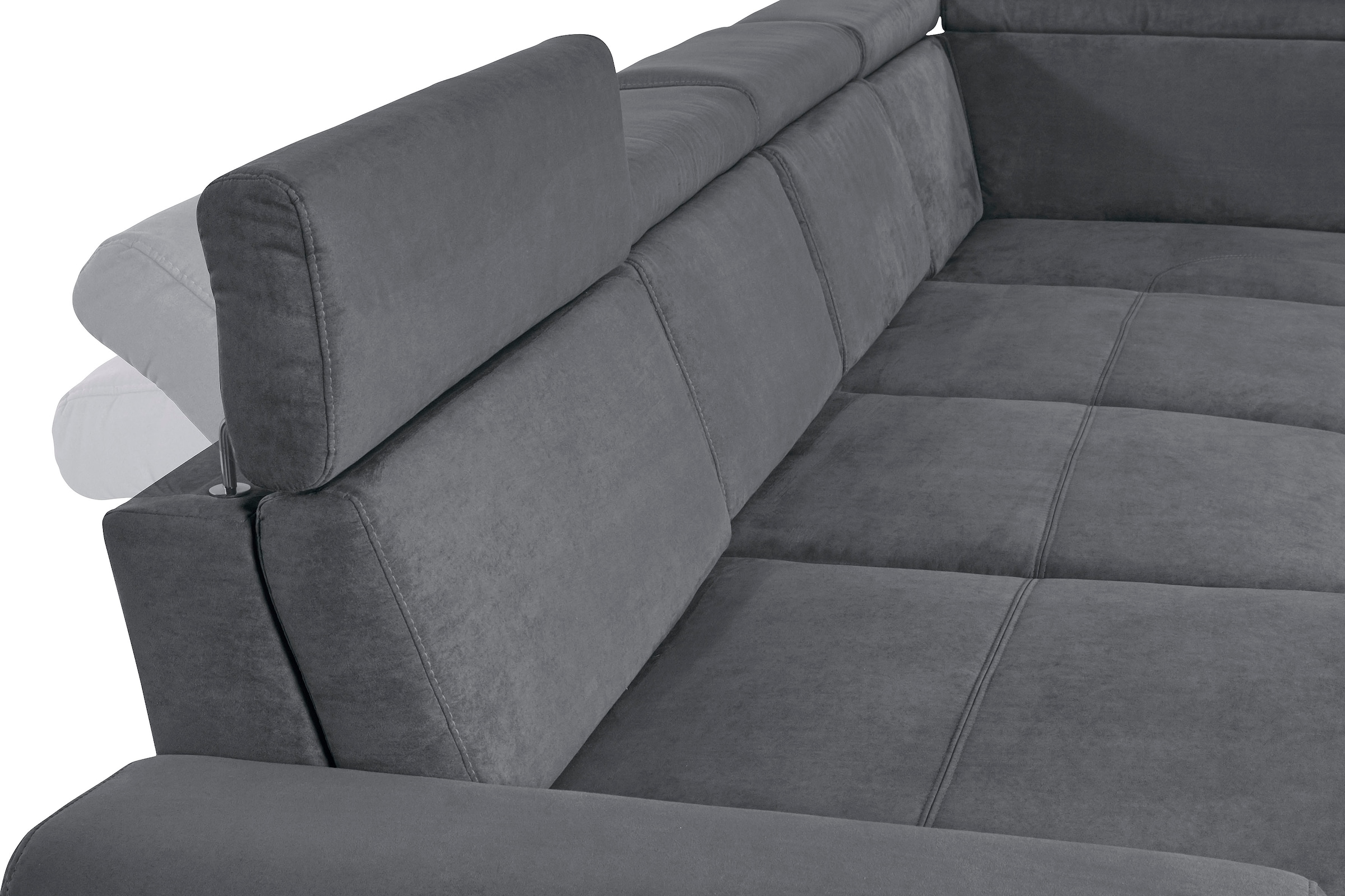 sit&more Wohnlandschaft »Gizeh U-Form« 15 cm Fußhöhe, inklusive Sitztiefenverstellung und Kopfteilverstellung