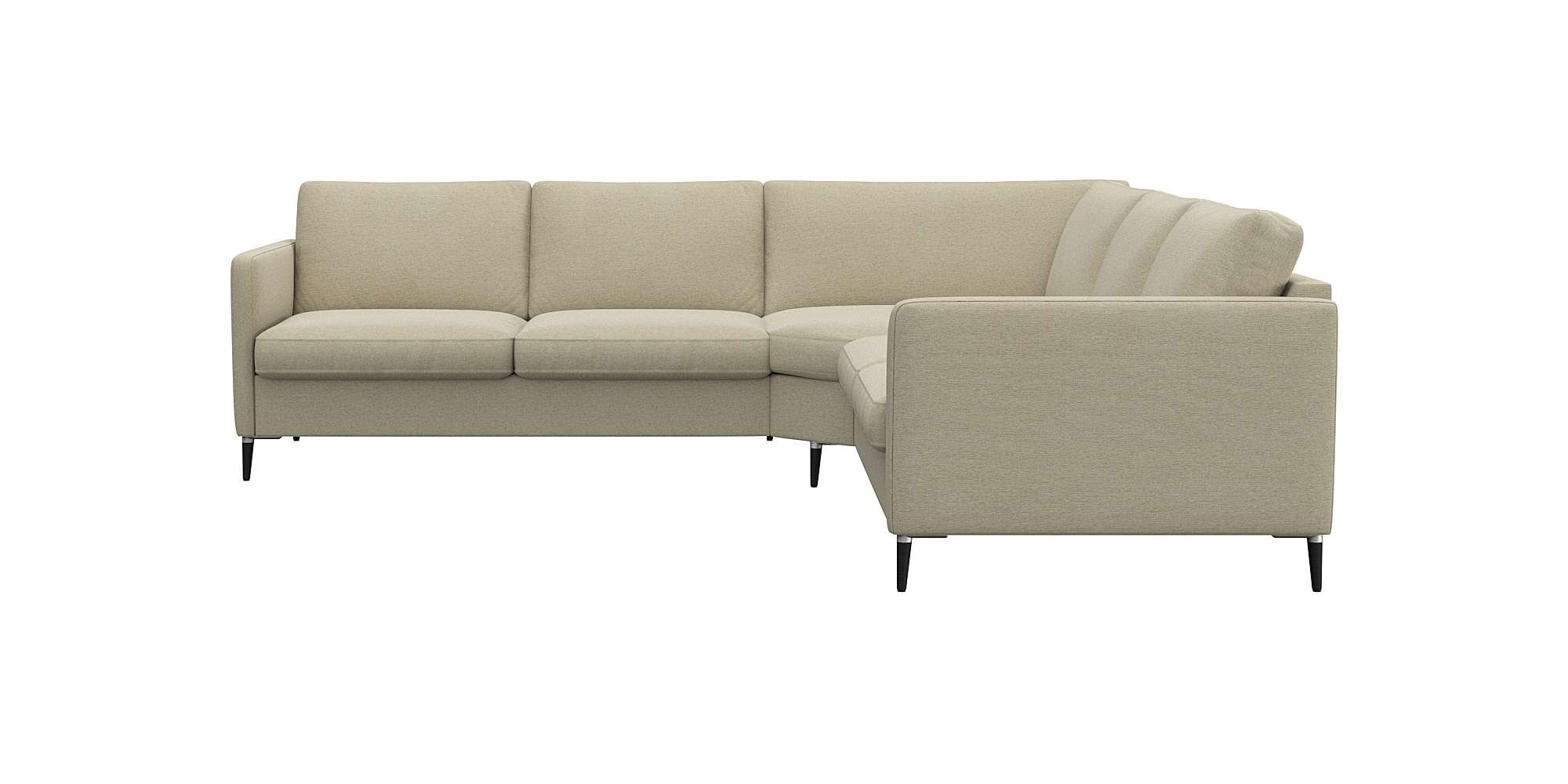 FLEXLUX Ecksofa »Fiore, gleichschenklig, super Sitzkomfort durch Kaltschaum im Sitz« breite Armlehnen, Füße Alu+schwarz
