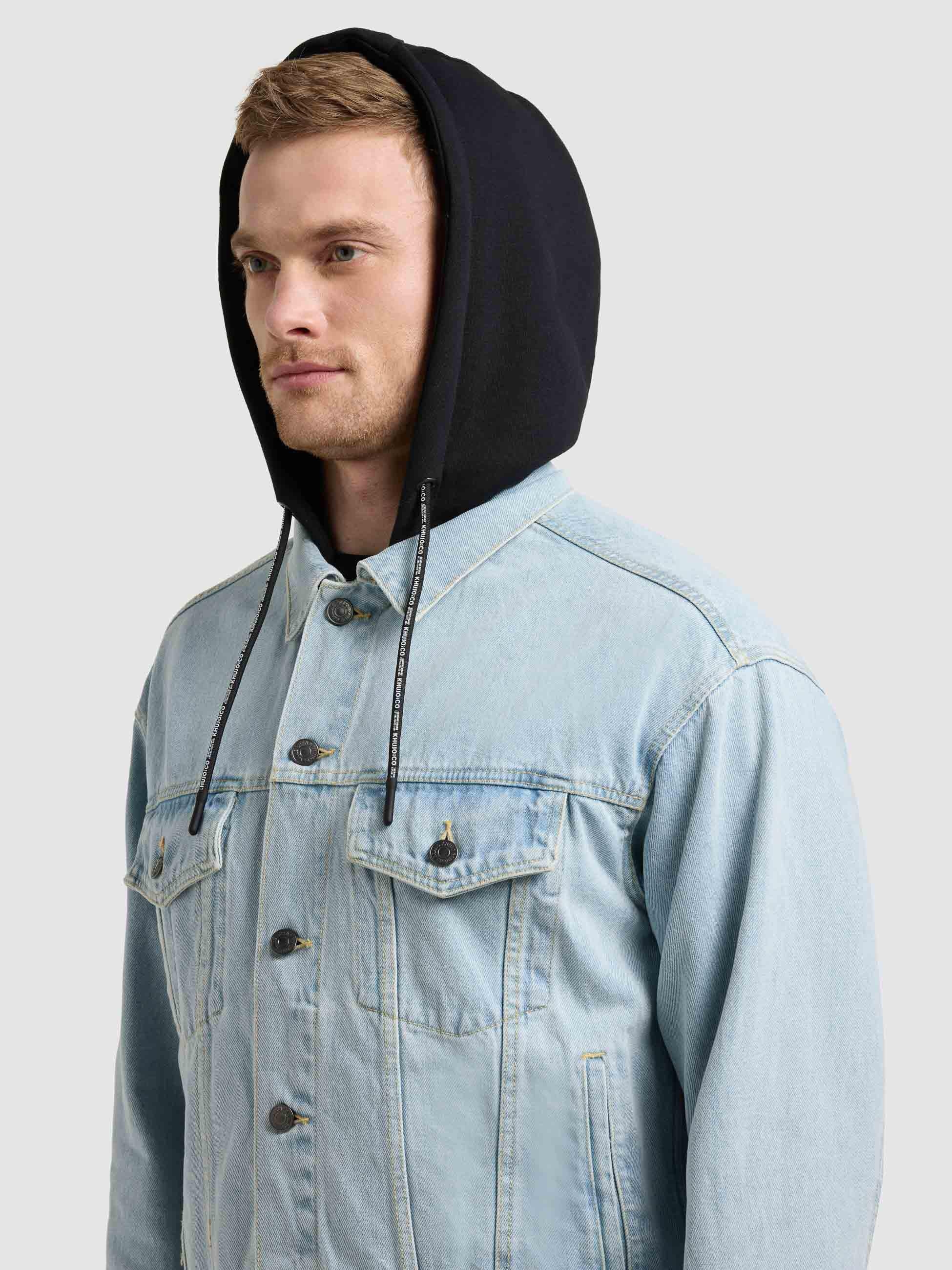 khujo Jeansjacke »Jeansjacke Jokin« mit Kapuze Herren Denim-Jacke mit Sweat-Kapuze