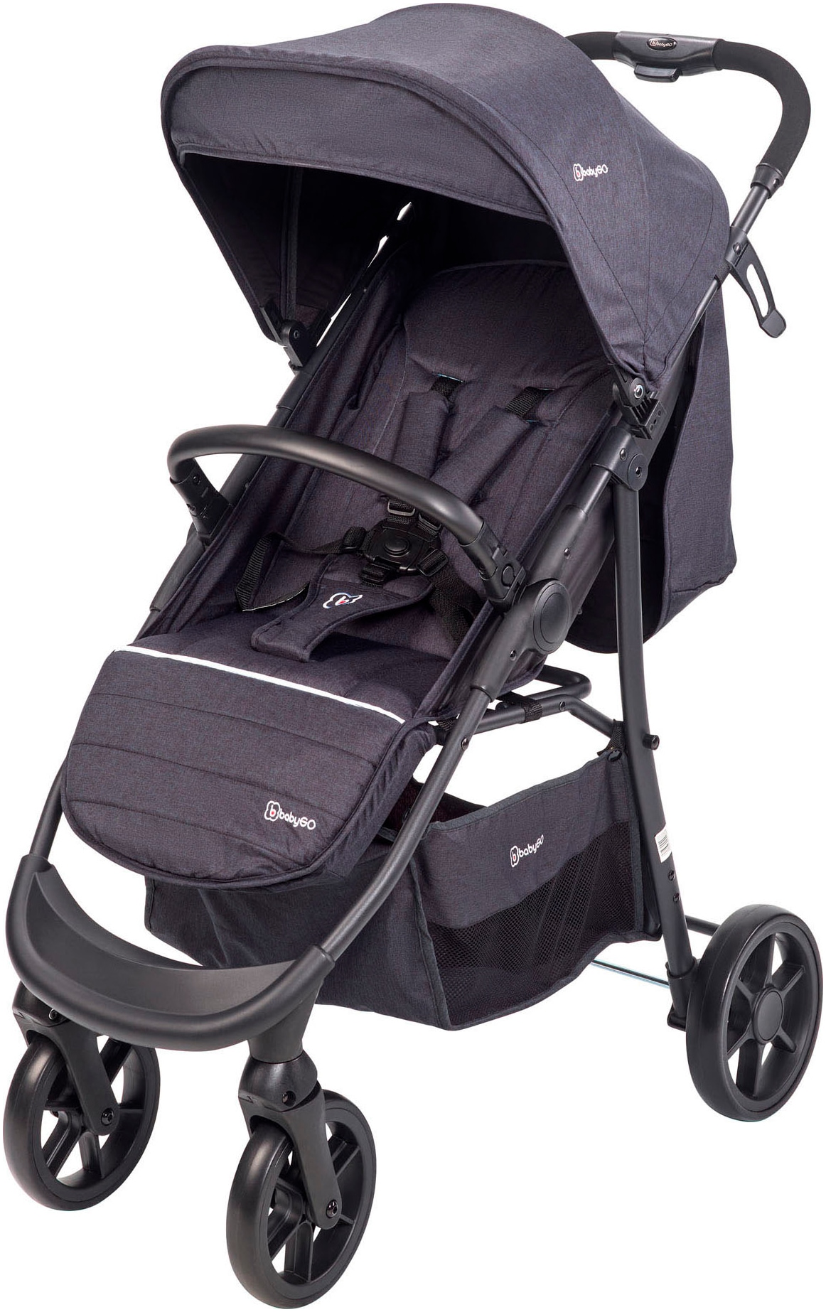 BabyGo Kombi-Kinderwagen »Style - 3in1, schwarz«, inkl. Babyschale mit Adaptern u. Wickeltasche