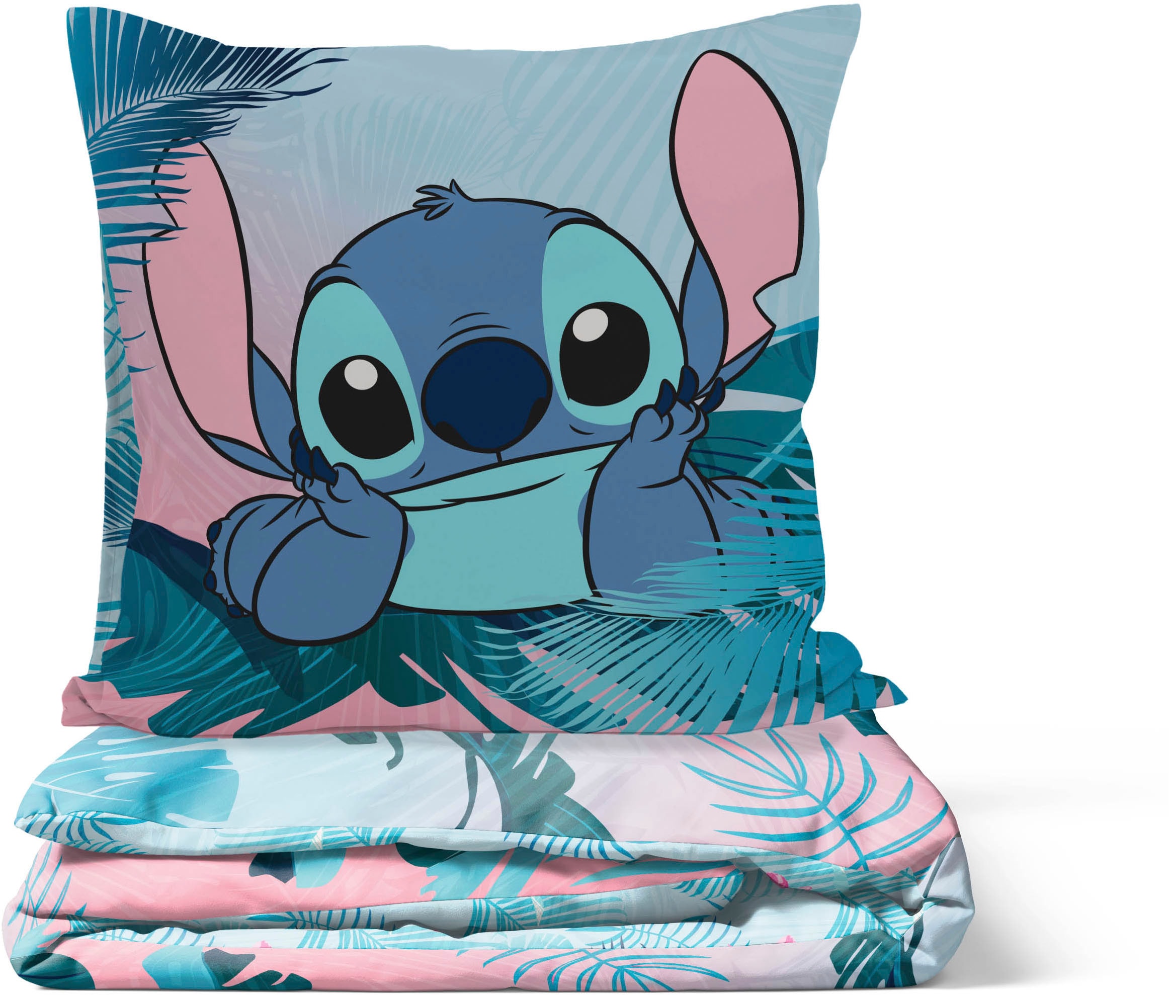 Disney Kinderbettwäsche »Disney Lilo & Stitch Bettbezug-Set 135x200 cm + Kissenbezug 80x80 cm« 2 tlg. 100 % Baumwolle, maschinenwaschbar, wendbar