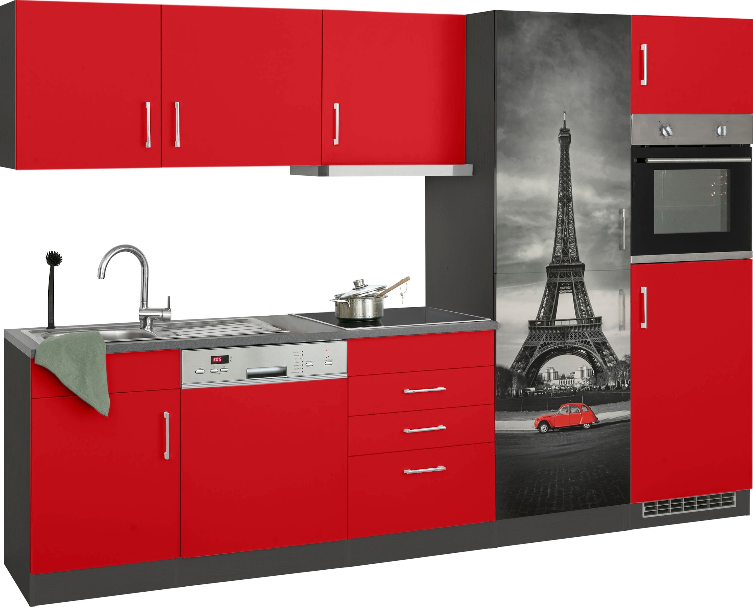 HELD MÖBEL Küchenzeile »Paris«, mit E-Geräten, Breite 290 cm, wahlweise mit  Induktionskochfeld bequem bestellen
