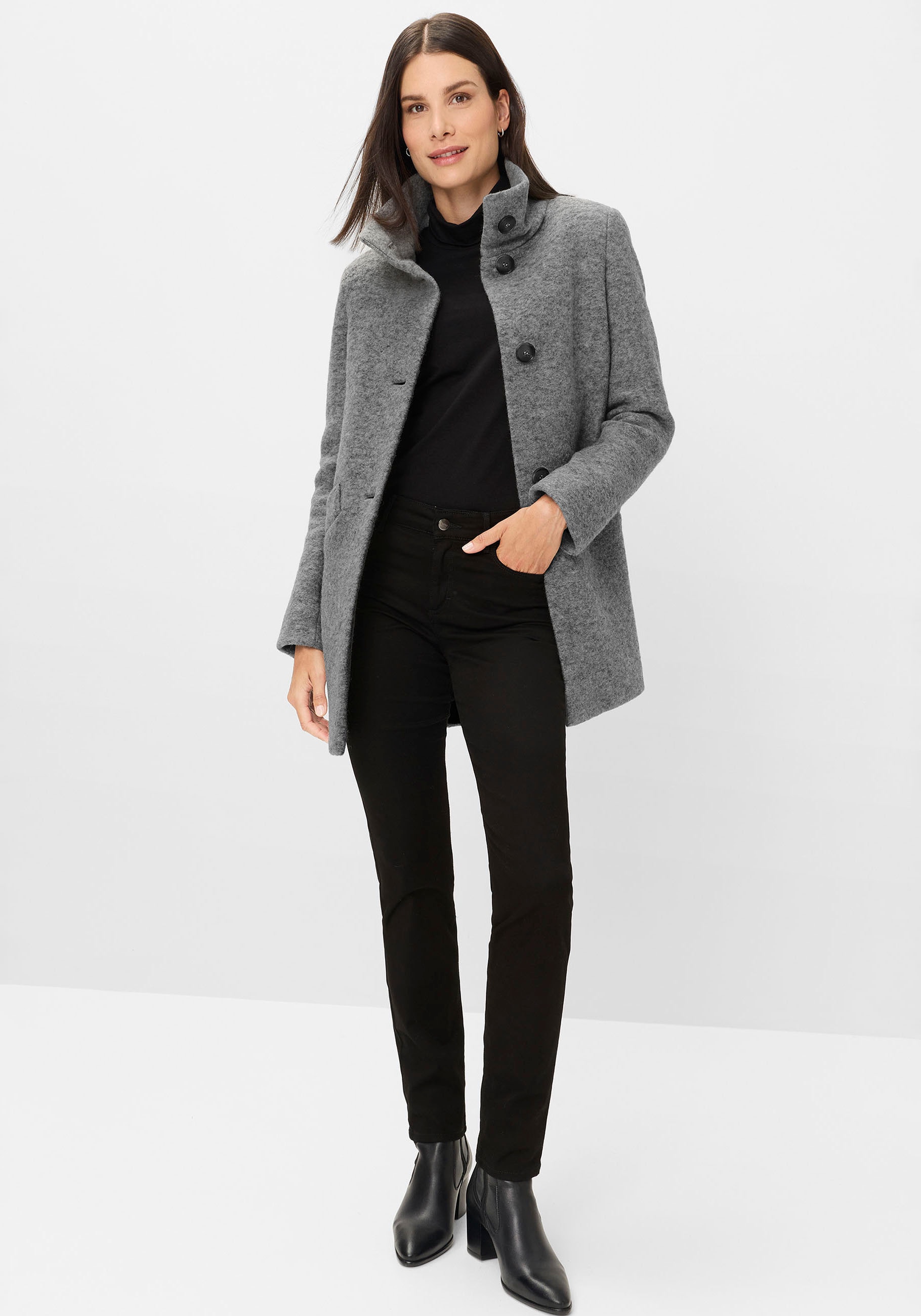 Fuchs Schmitt Wollmantel »Wollmantel« Mit Rundhalsausschnitt