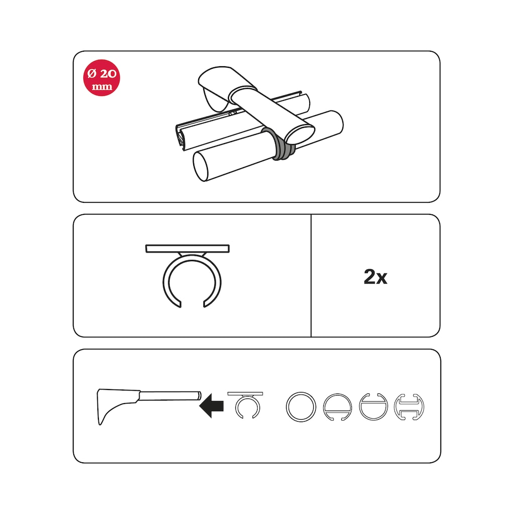 GARDINIA Verbinder »Ring-Adapter für Universalträger«, (2 St.)