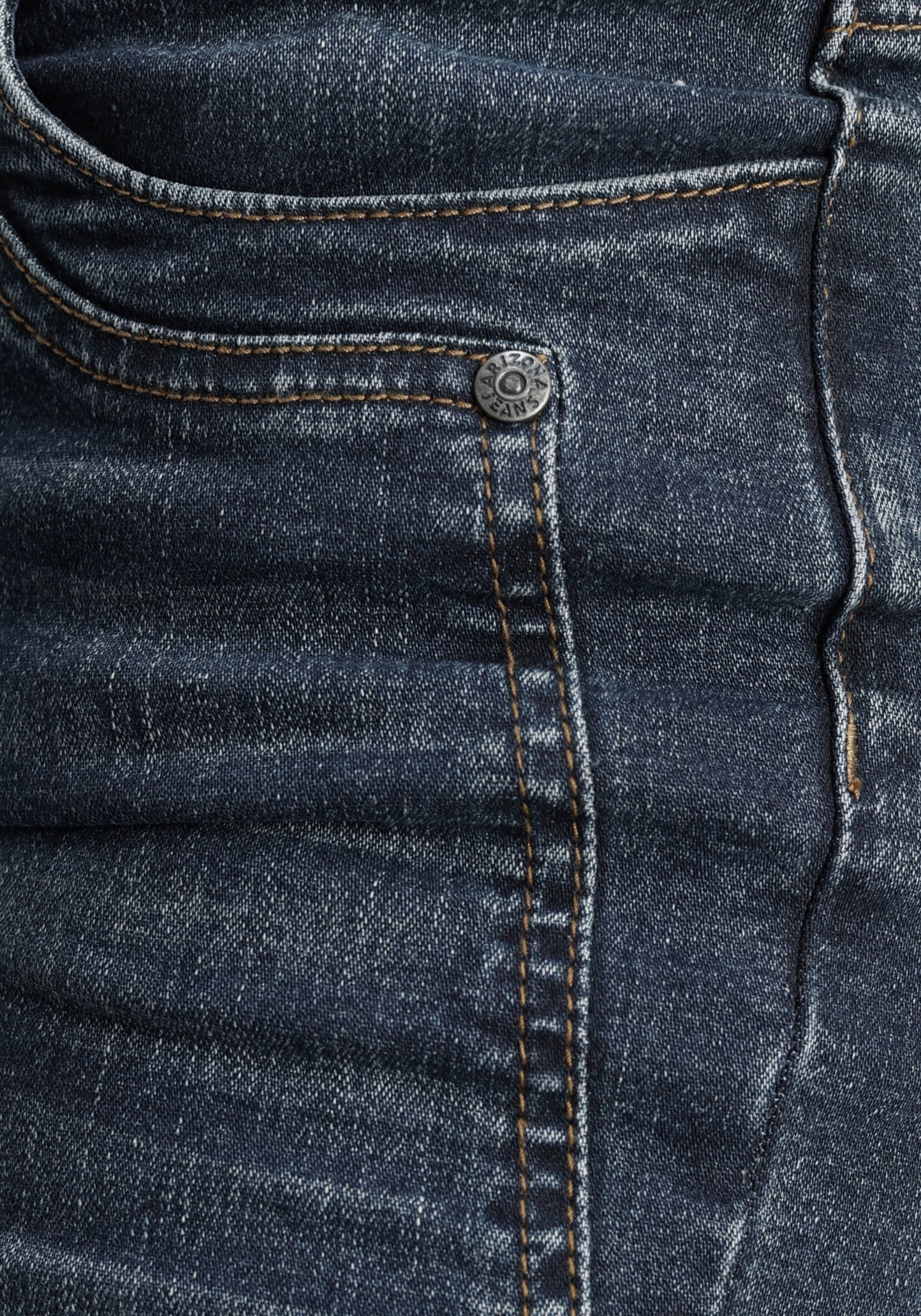 Arizona Skinny-fit-Jeans »mit Keileinsätzen«, extra-enger Beinschnitt, niedrige Leibhöhe