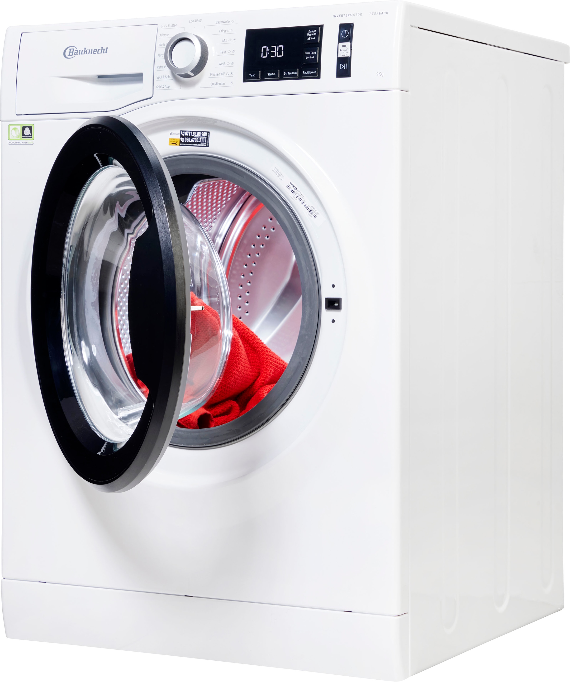 BAUKNECHT Waschmaschine »WM PURE 9A«, WM PURE 9A, 9 kg, 1400 U/min mit 3  Jahren XXL Garantie