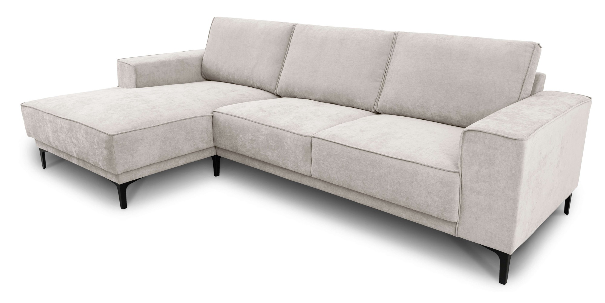OTTO home Ecksofa »Polsterecke Oland, Struktur, Flachgewebe, Luxus-Microfaser, Boucle« L-Form, 280 cm, Wellenunterfederung, Skandi-Design, Metallfüße